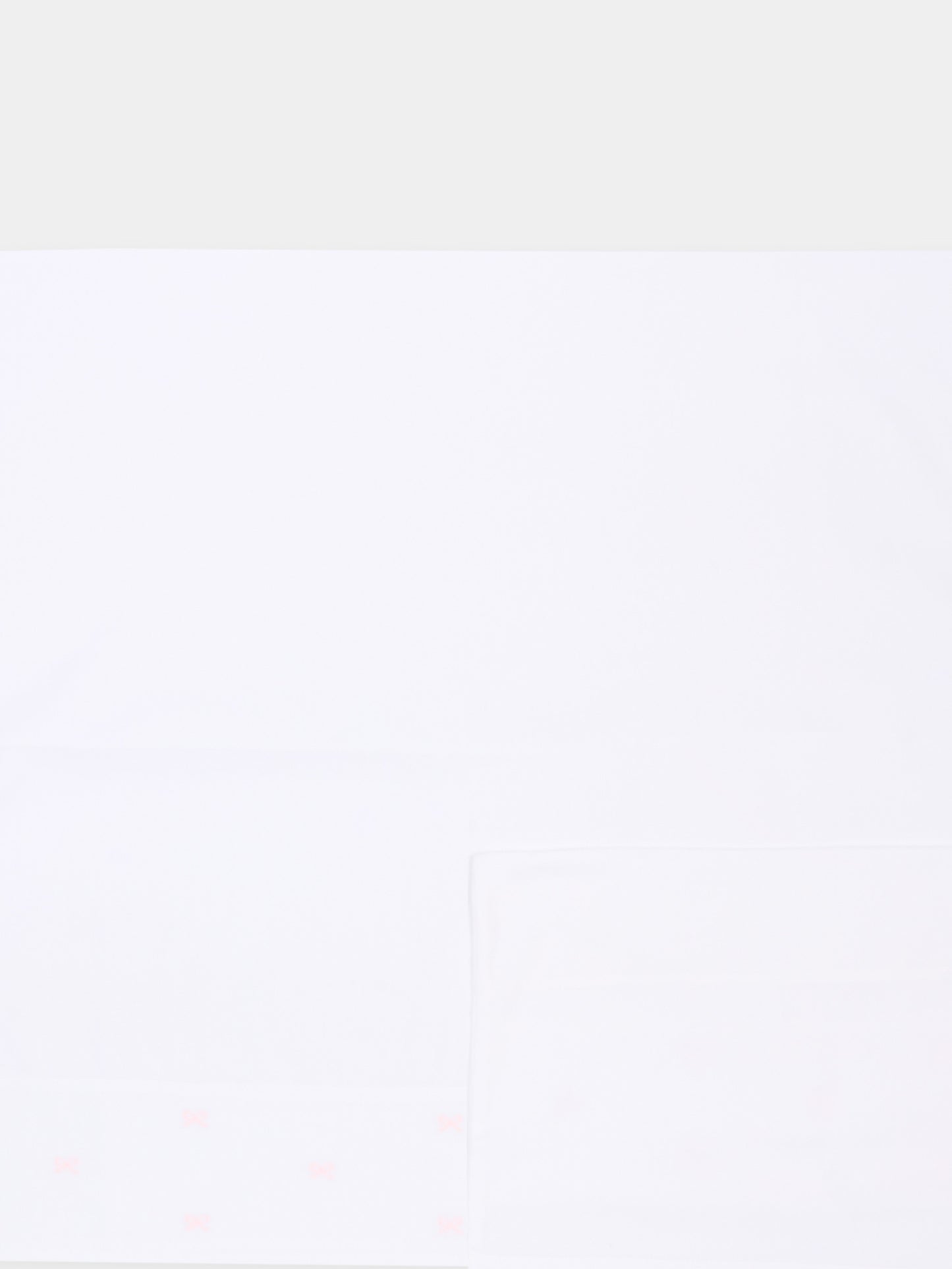 Lenzuola bianche per neonata con fiocchi,Little Bear,2041 BCO/ROSA