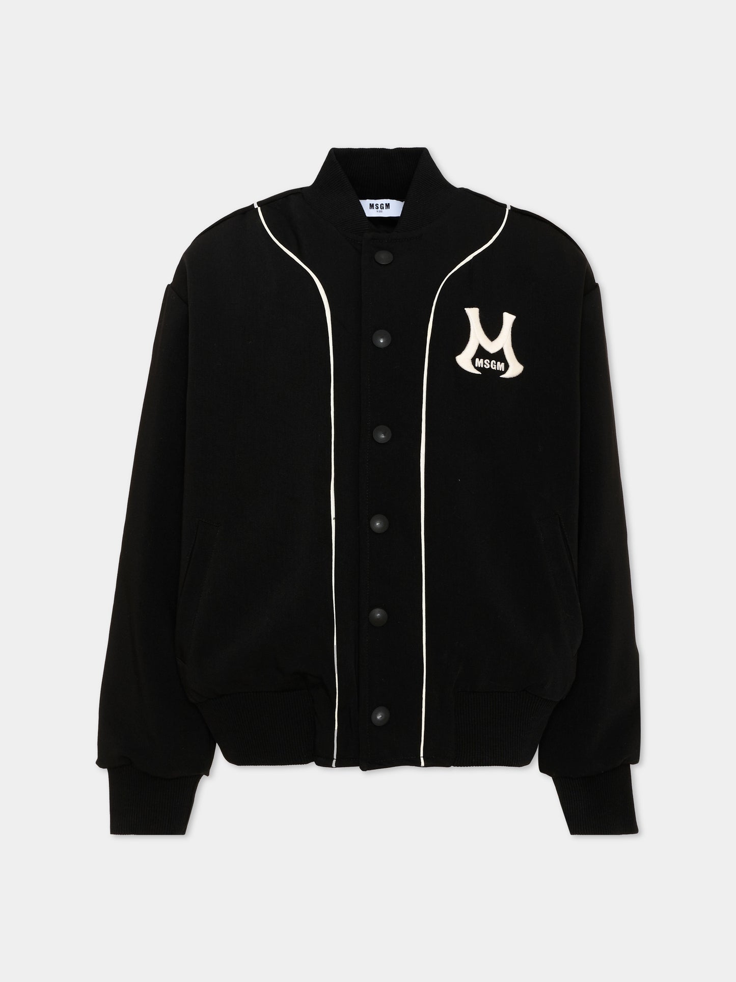 Bomber nero per bambino con logo,Msgm Kids,F6MSJBBO278 110