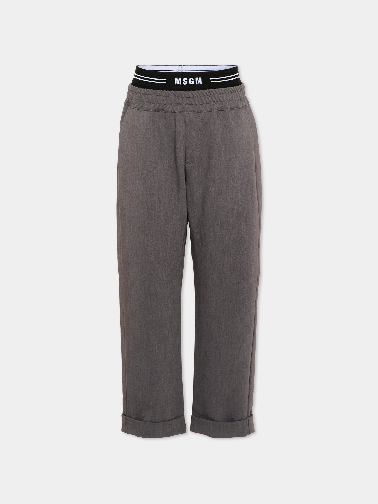 Pantalone grigio per bambino con logo,Msgm Kids,F6MSJBPA237 104
