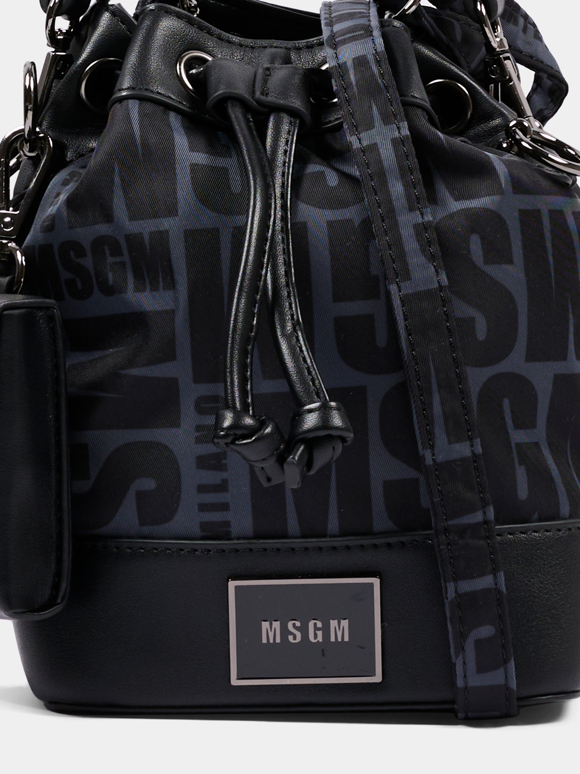 Borsa nera per bambina con logo,Msgm Kids,F6MSJGBA177 110