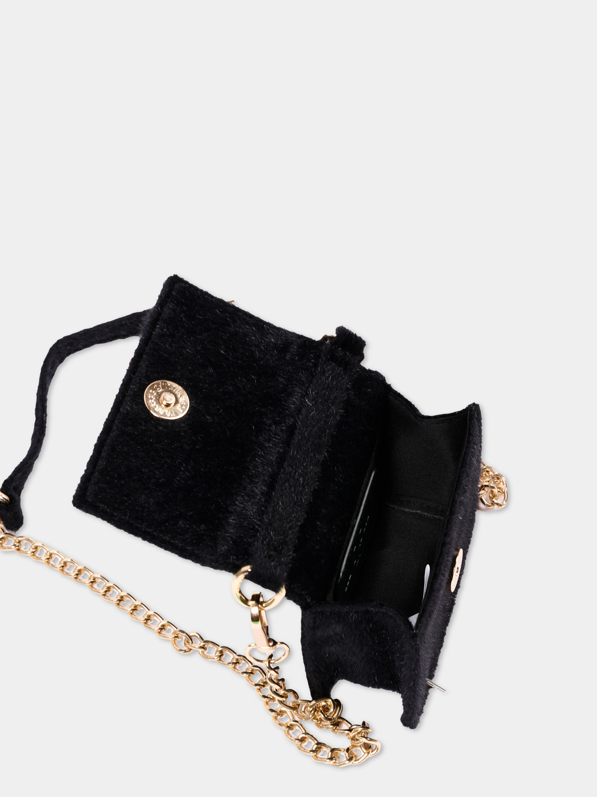 Borsa nera per bambina con logo,Msgm Kids,F6MSJGBA179 110