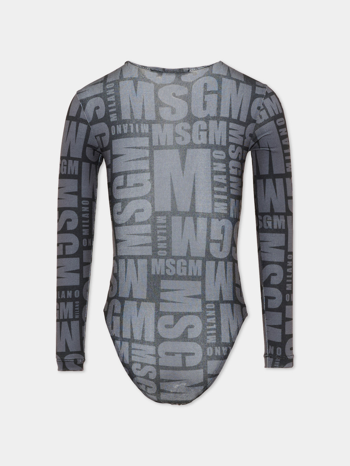 Body nero per bambina con logo,Msgm Kids,F6MSJGBD120 110