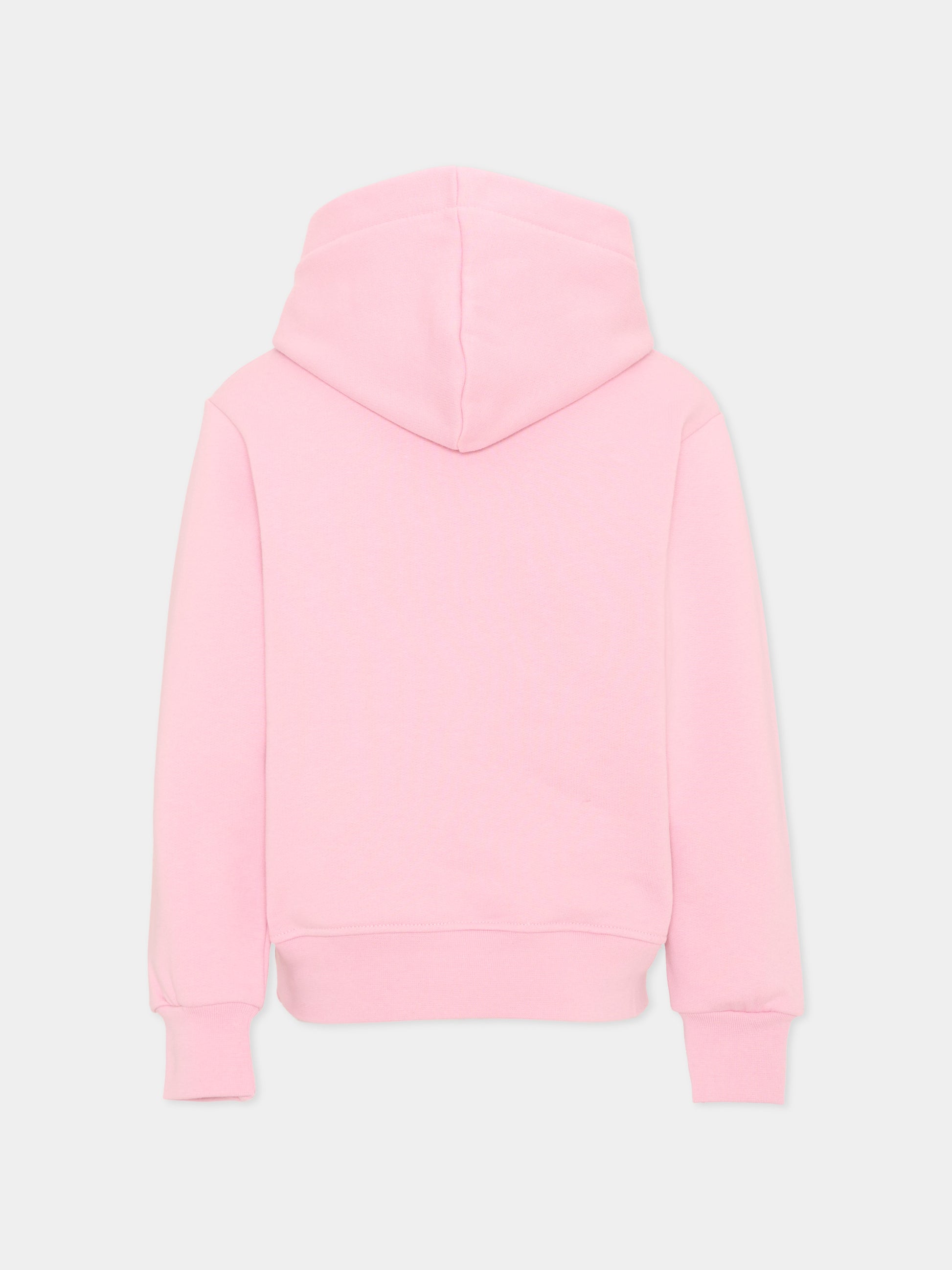 Felpa rosa per bambina con logo,Msgm Kids,F6MSJUHS011 MS090