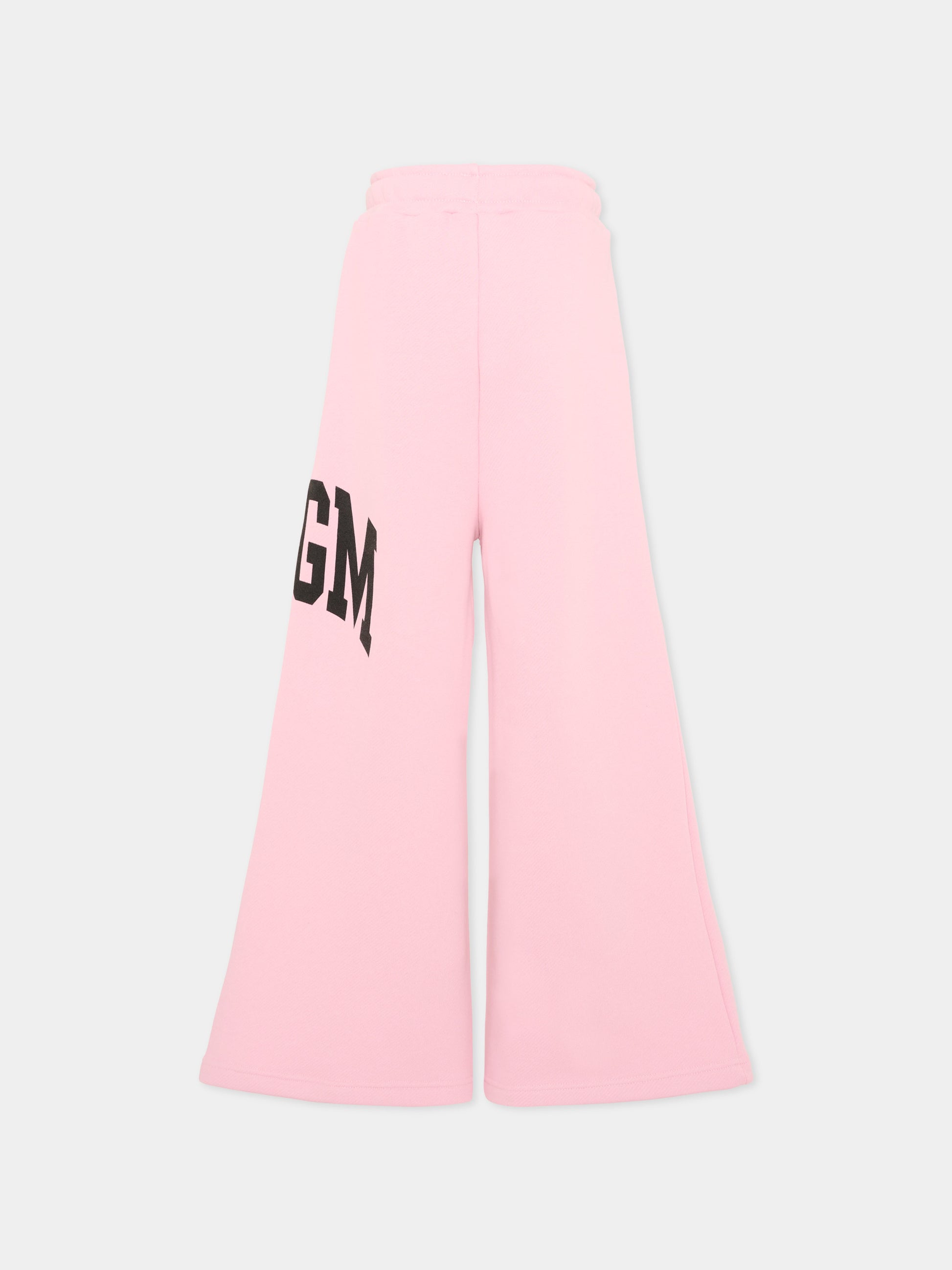 Pantaloni sportivi rosa per bambina con logo,Msgm Kids,F6MSJGFP040 MS090