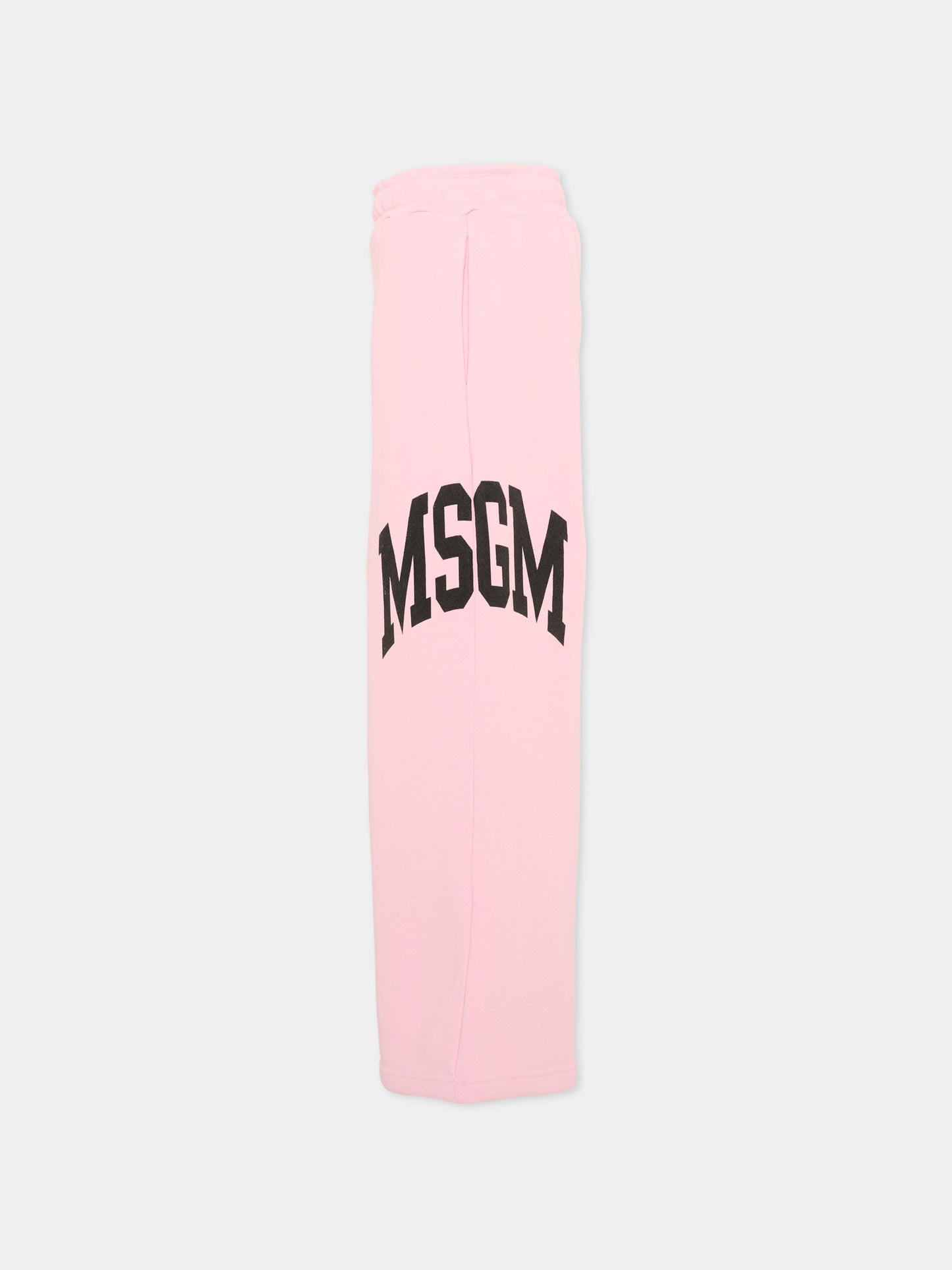Pantaloni sportivi rosa per bambina con logo,Msgm Kids,F6MSJGFP040 MS090