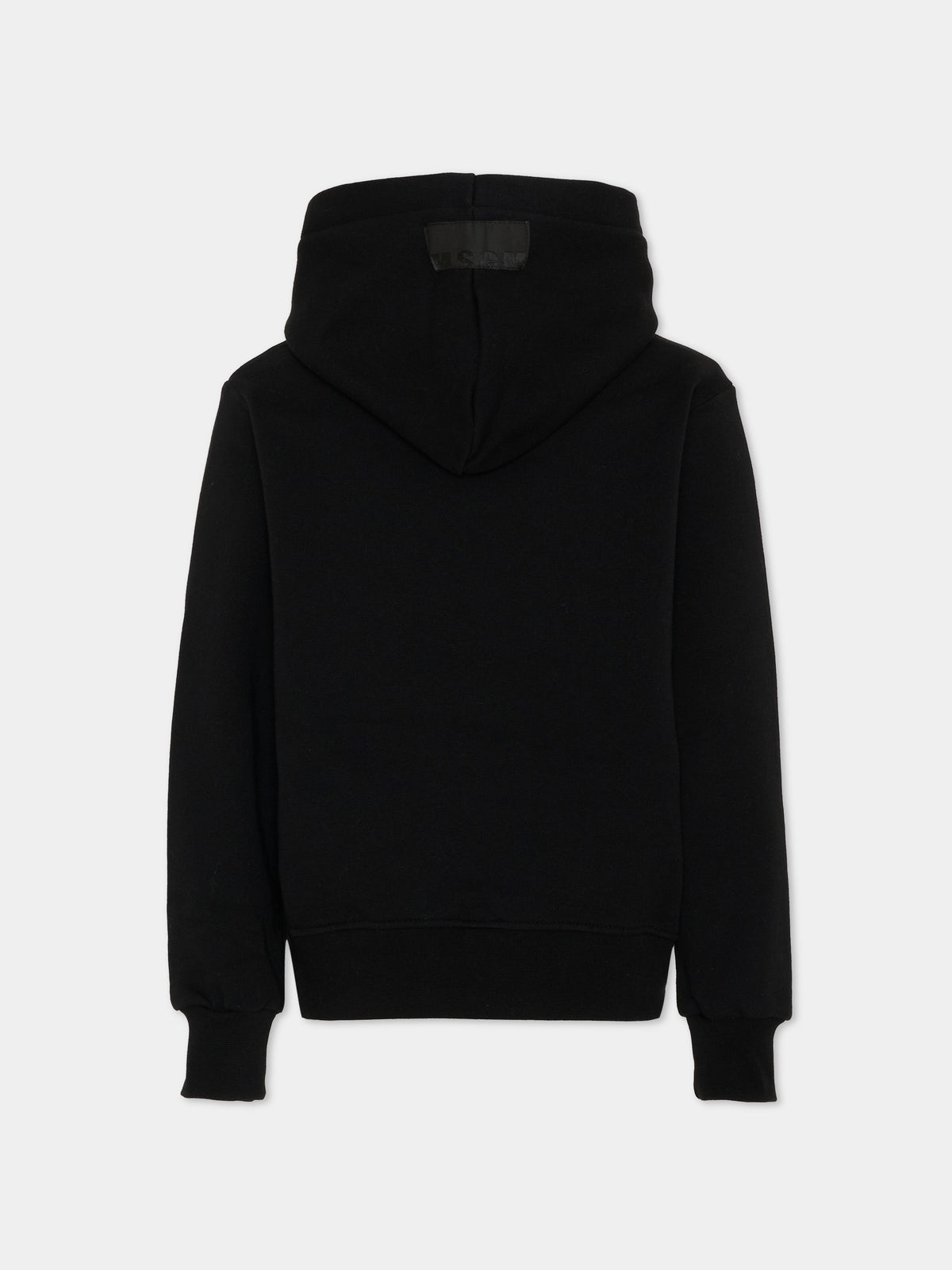 Felpa nera per bambina con logo,Msgm Kids,F6MSJGHS097 110