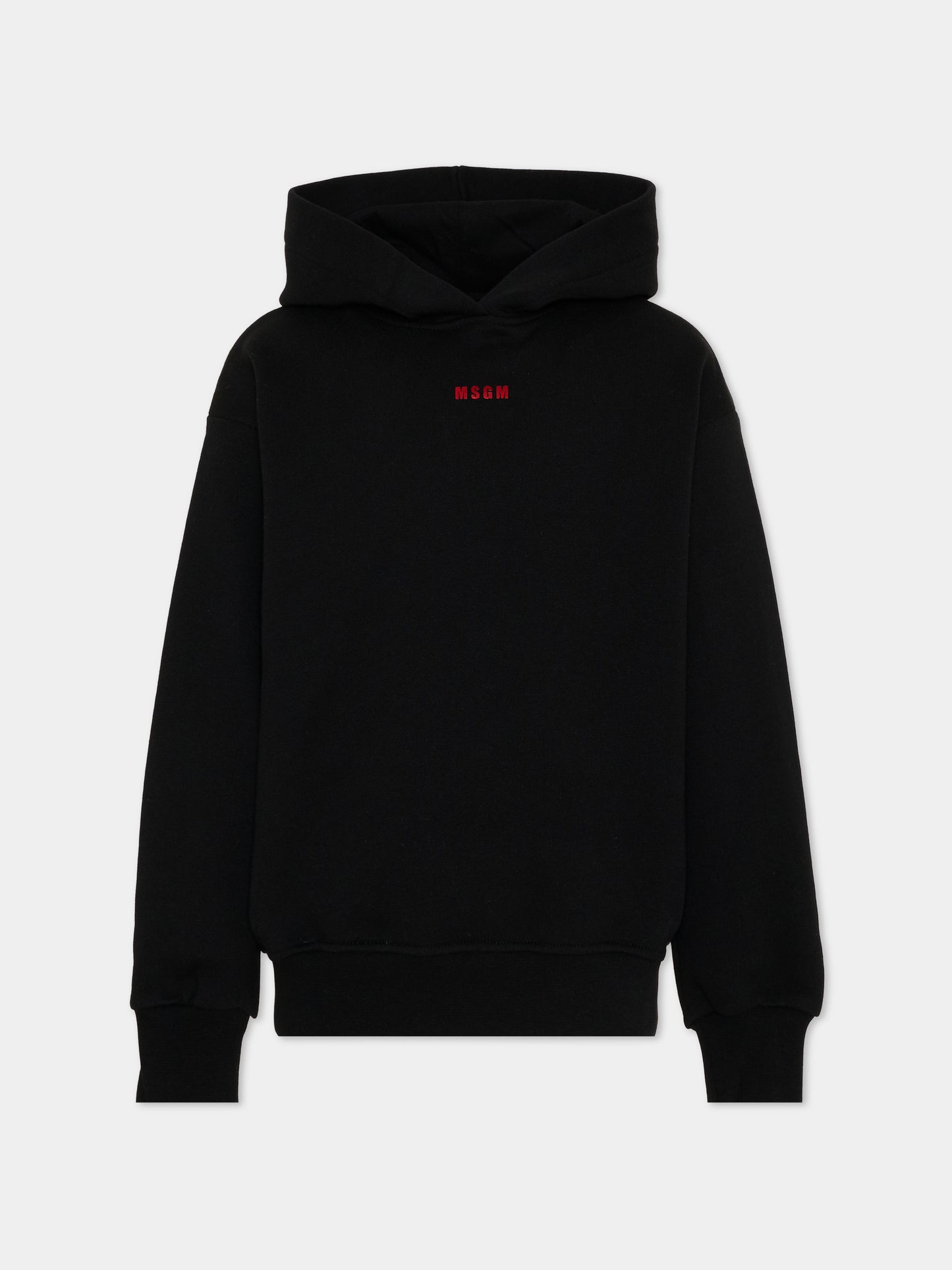 Felpa nera per bambina con logo,Msgm Kids,F6MSJGHS122 110