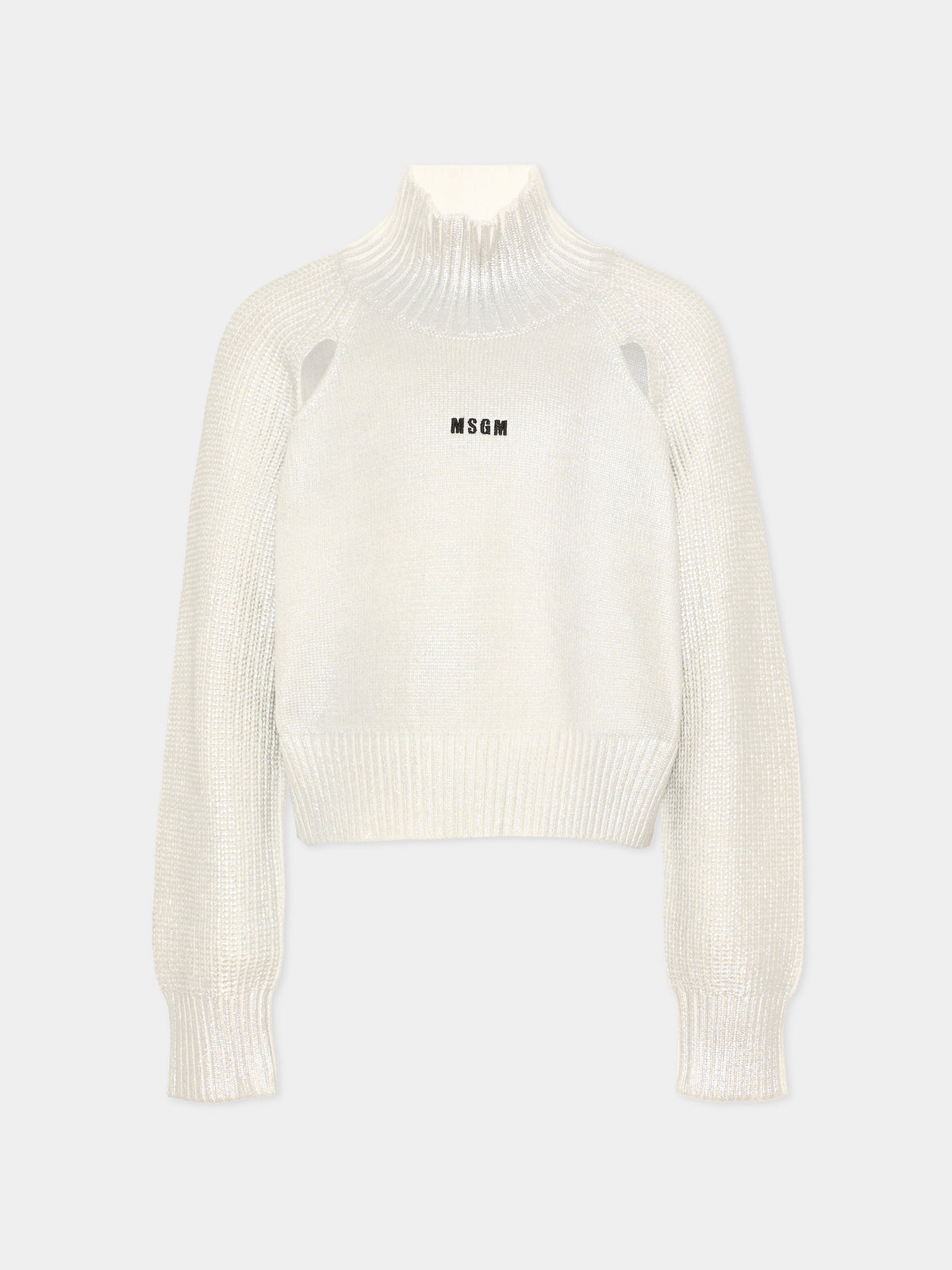 Maglione avorio per bambina con logo,Msgm Kids,F6MSJGJP207 013