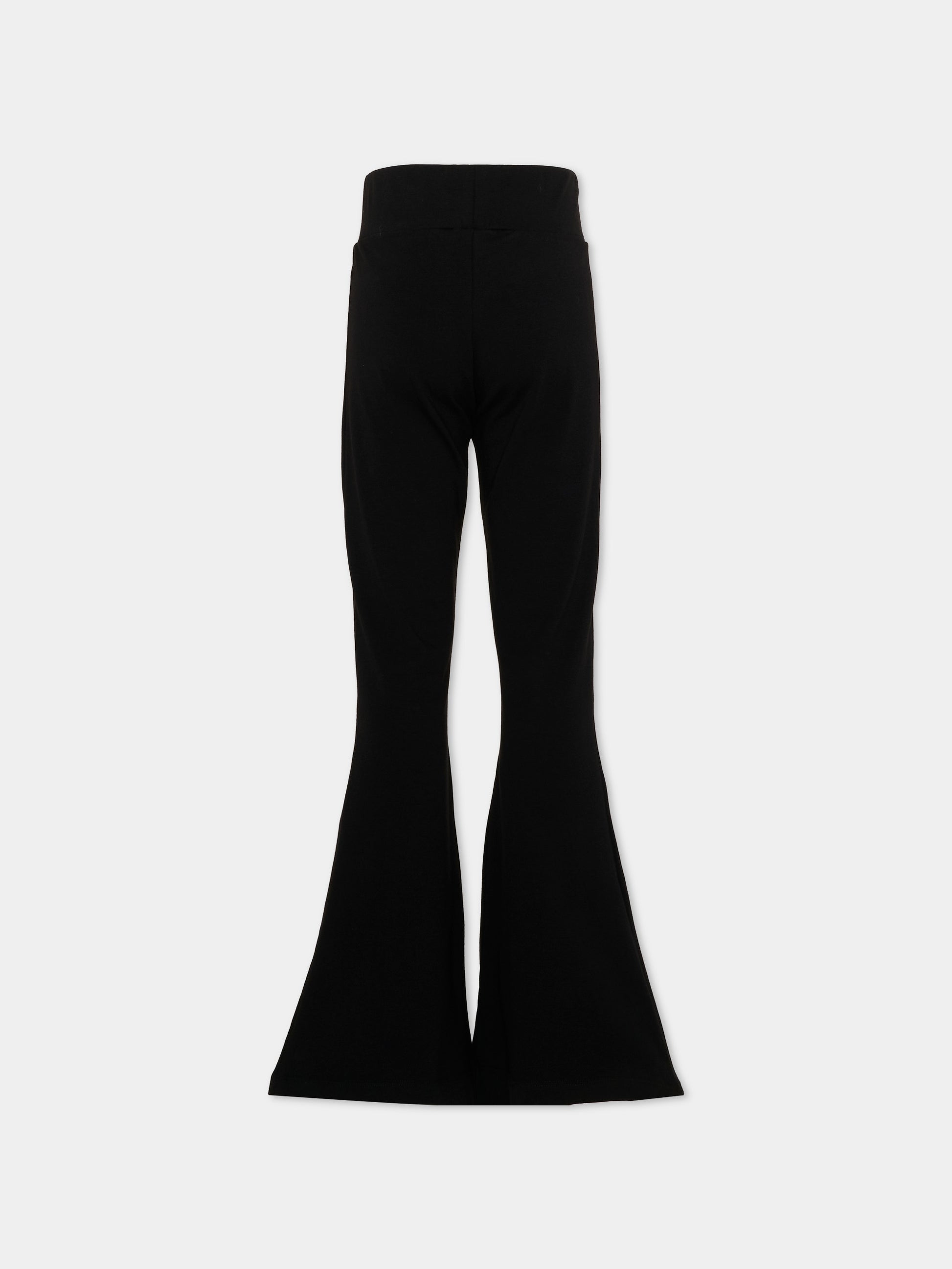 Leggings nero per bambina con logo,Msgm Kids,F6MSJGLG031 MS092