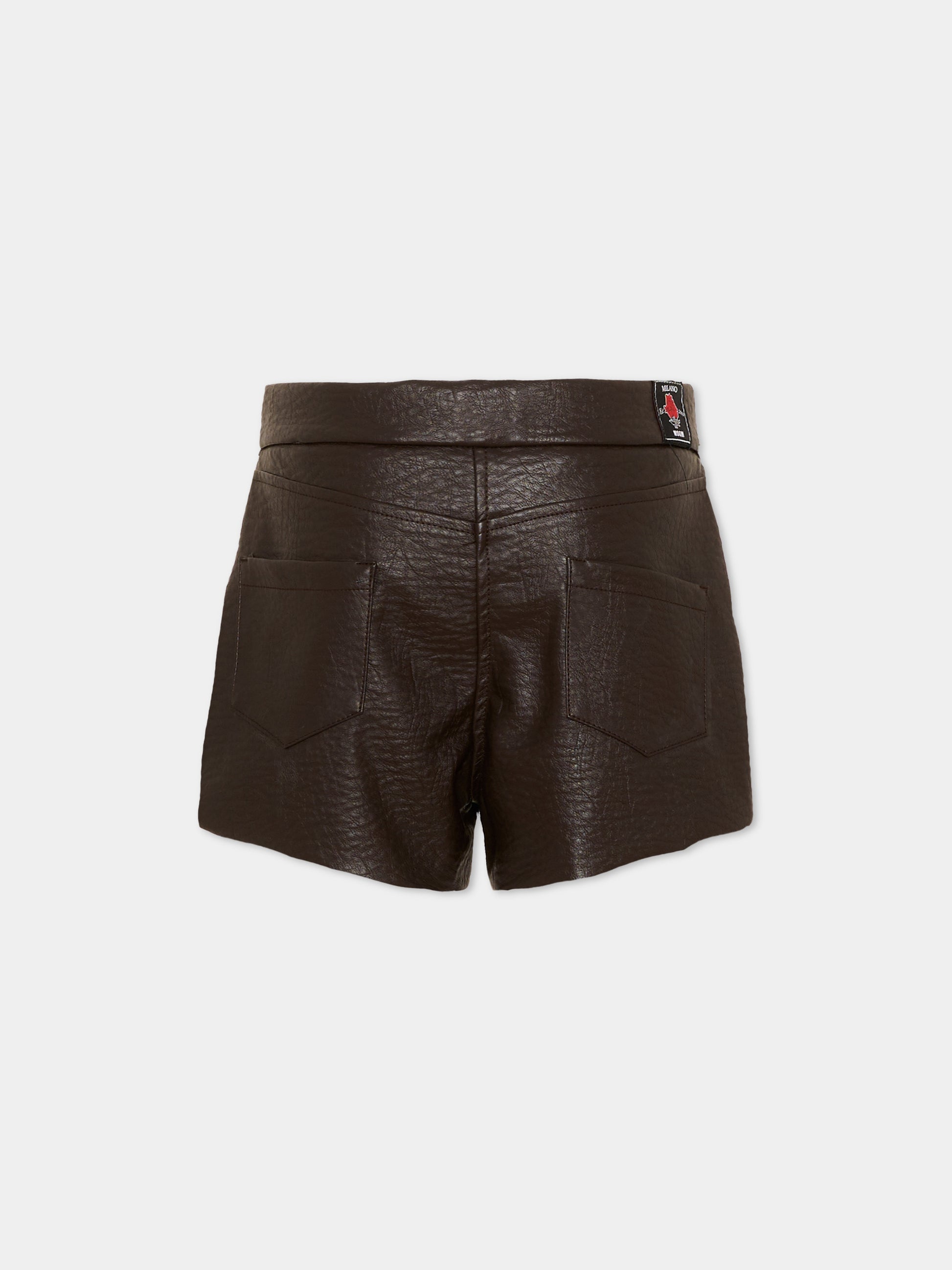 Shorts marrone per bambina con logo,Msgm Kids,F6MSJGSH080 943