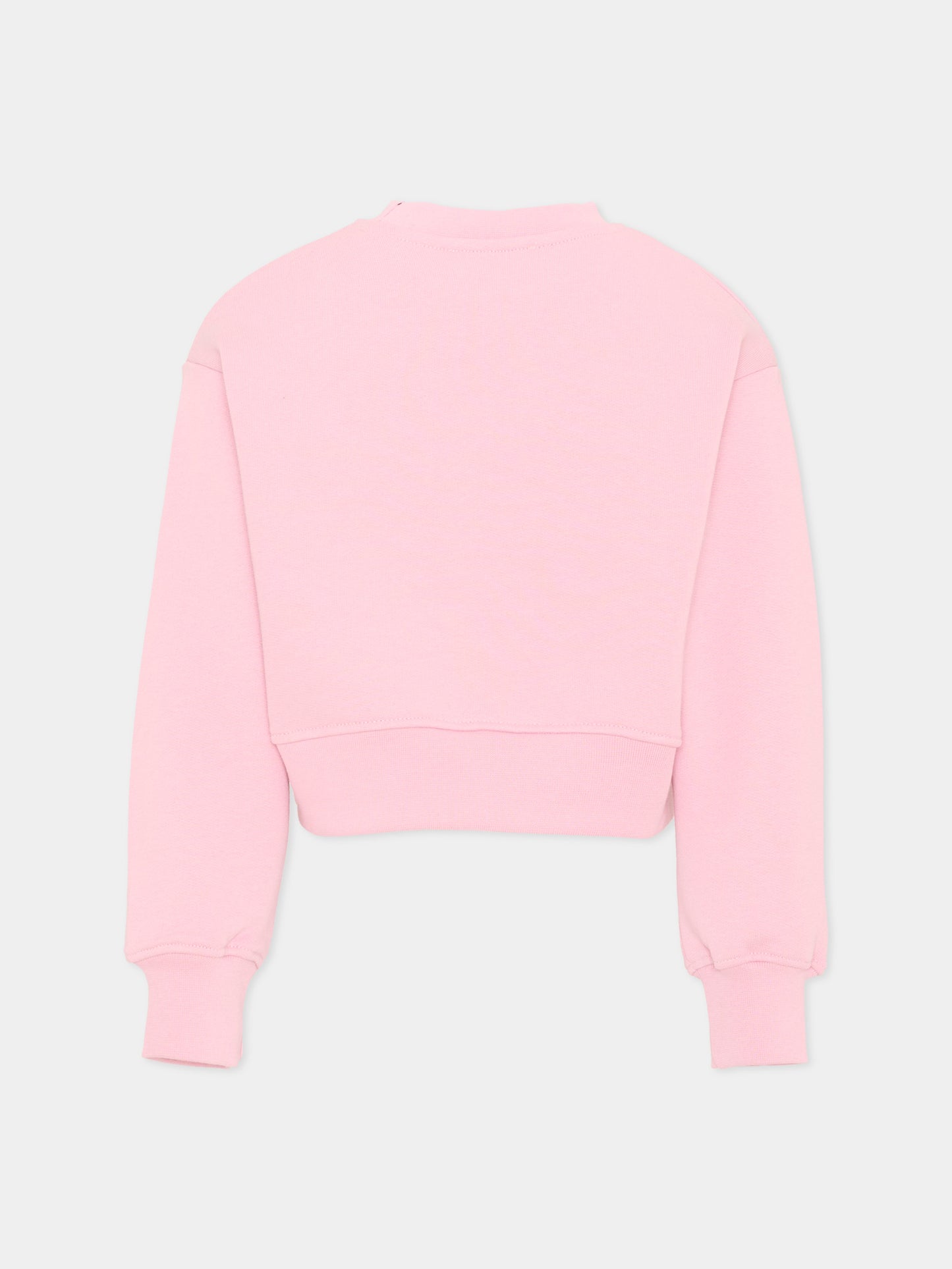Felpa rosa per bambina con logo,Msgm Kids,F6MSJGSW047 MS090
