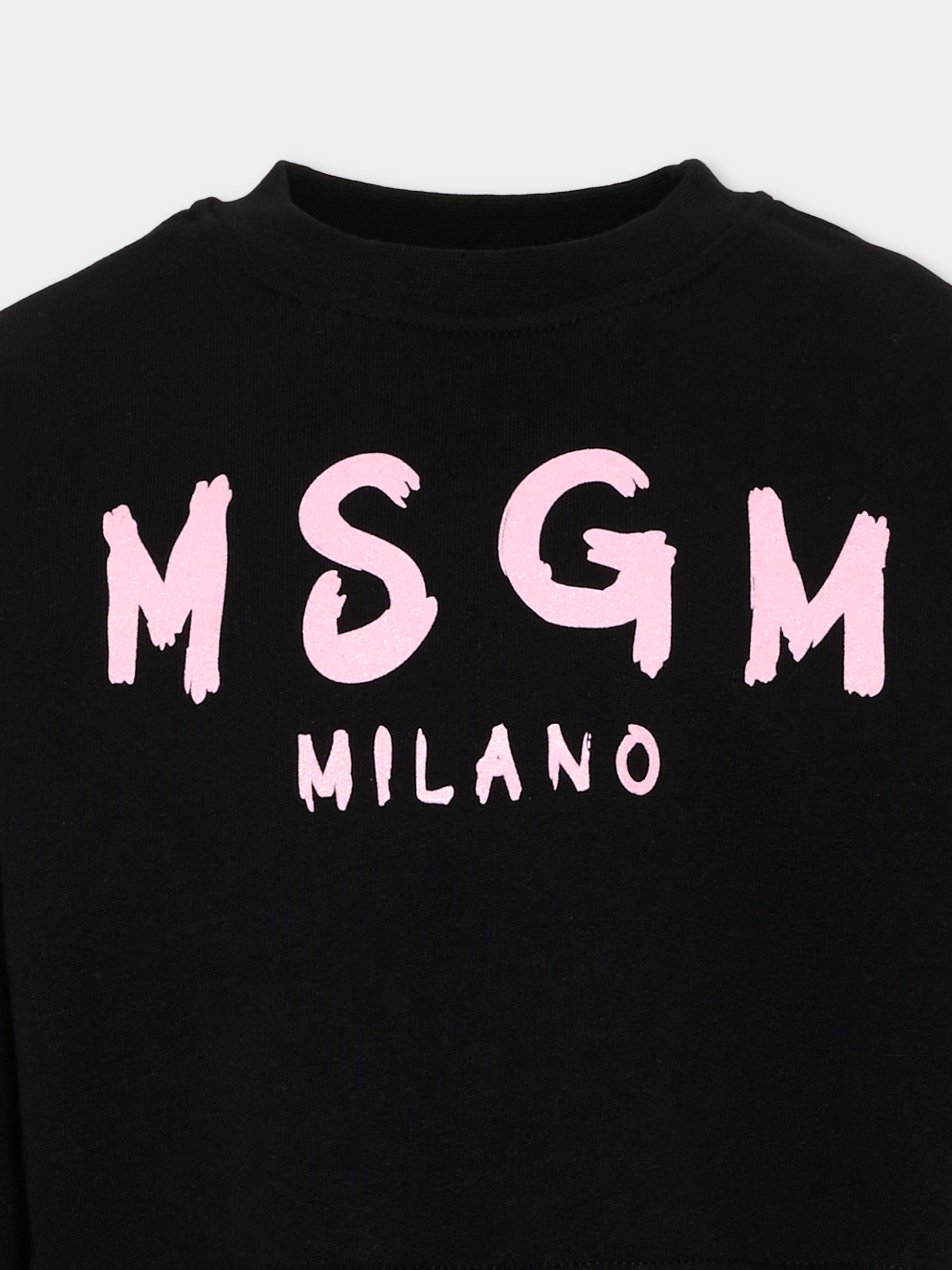 Felpa mera per bambina con logo,Msgm Kids,F6MSJGSW047 MS092