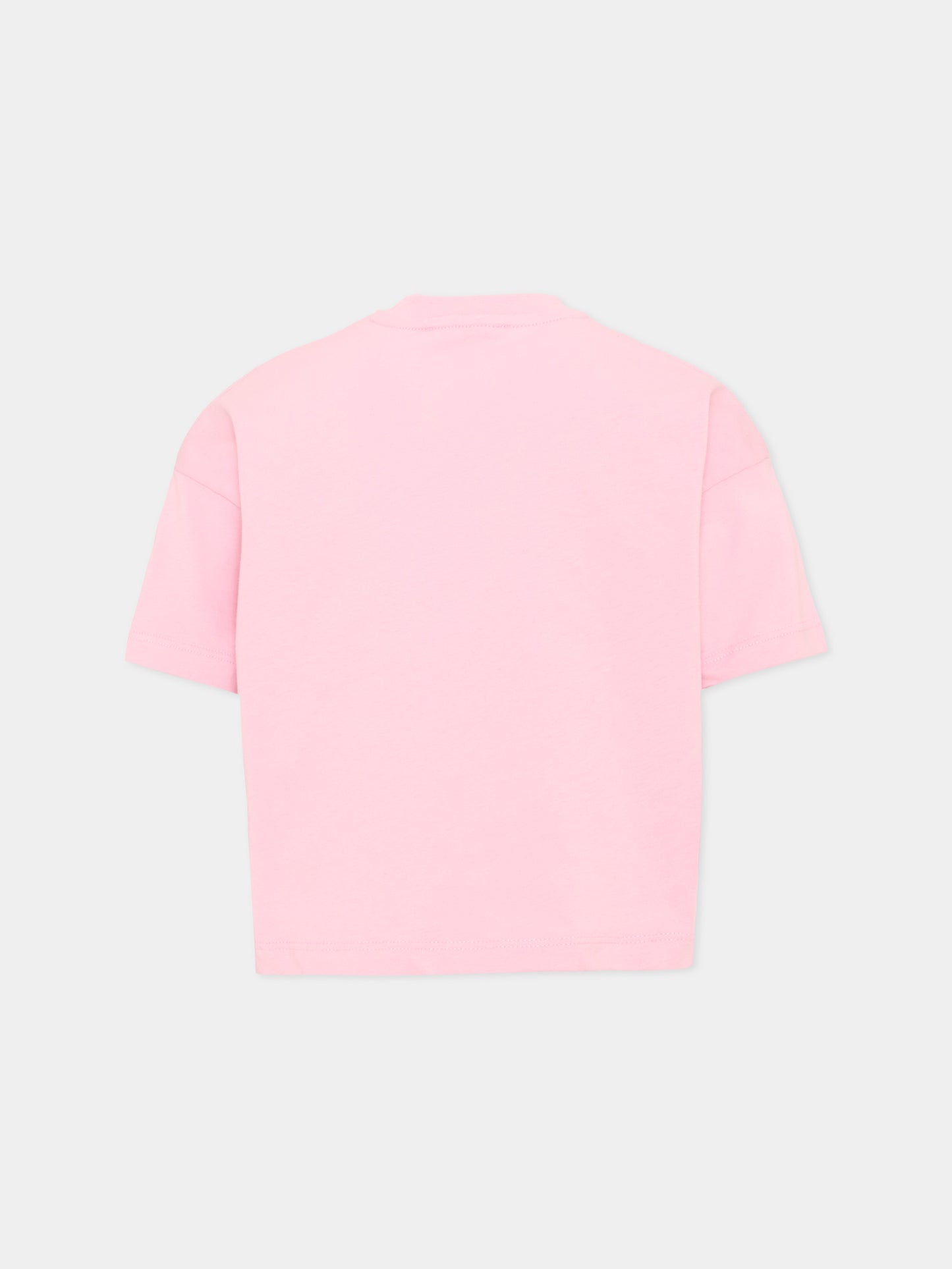 T-Shirt rosa per bambina con logo,Msgm Kids,F6MSJGTH046 MS090