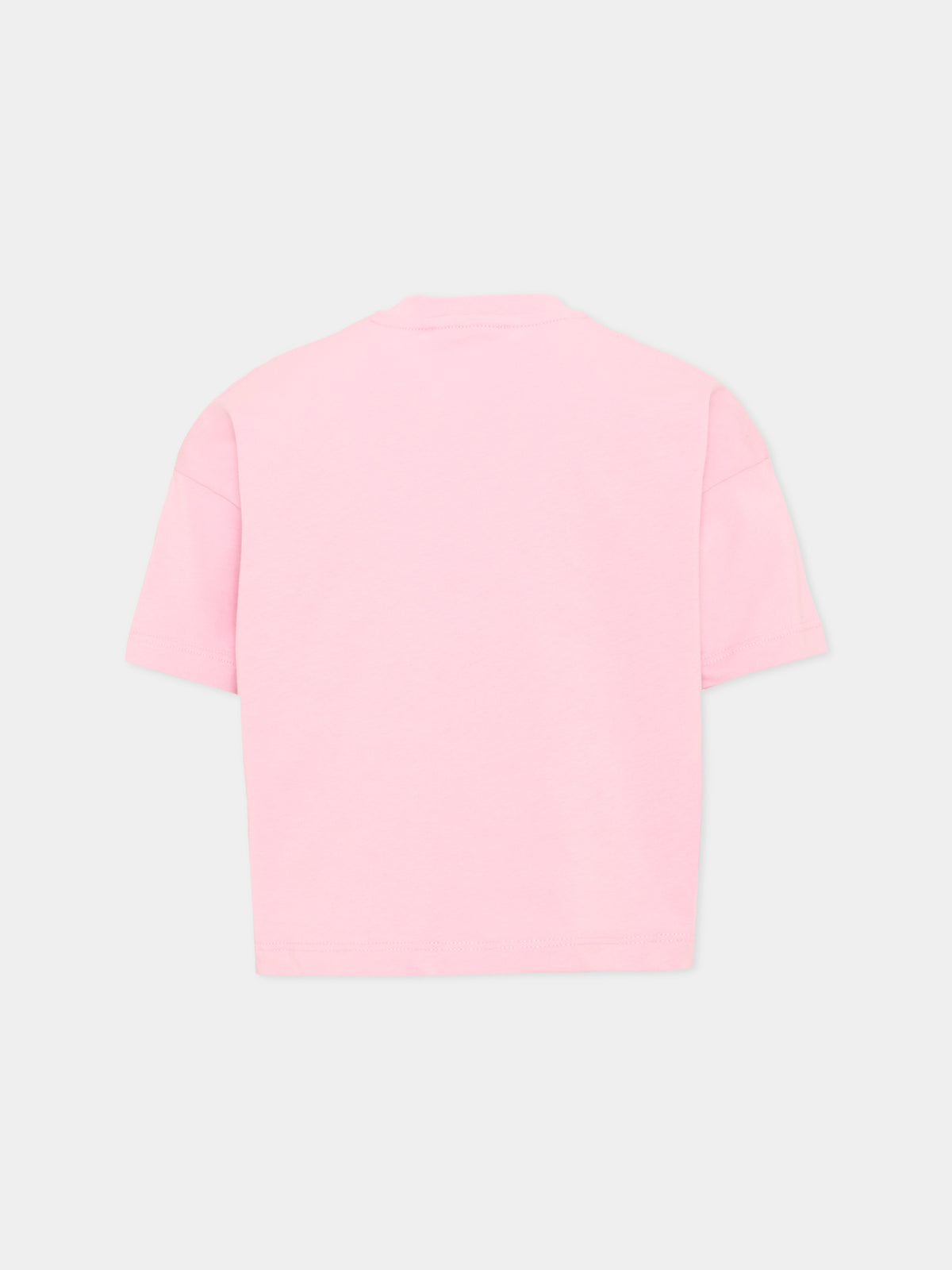T-Shirt rosa per bambina con logo,Msgm Kids,F6MSJGTH046 MS090