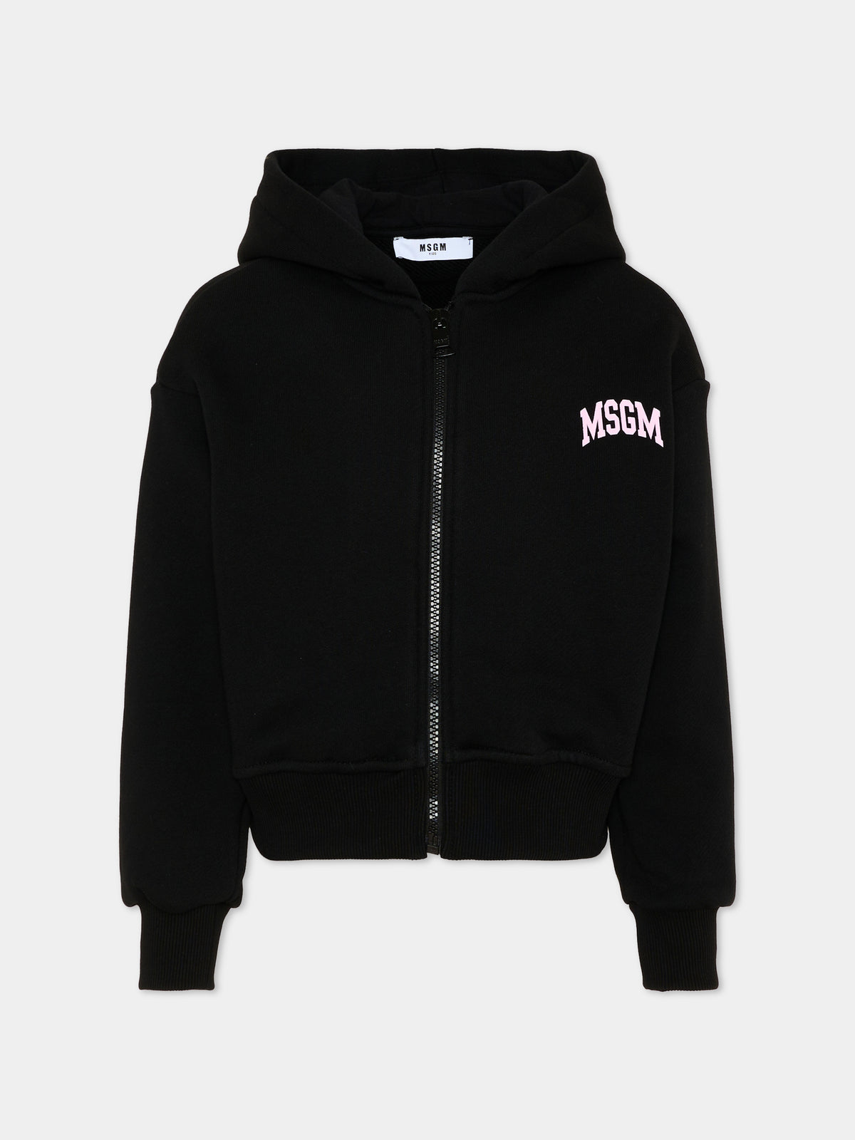 Felpa nera per bambina con logo,Msgm Kids,F6MSJGZH032 110