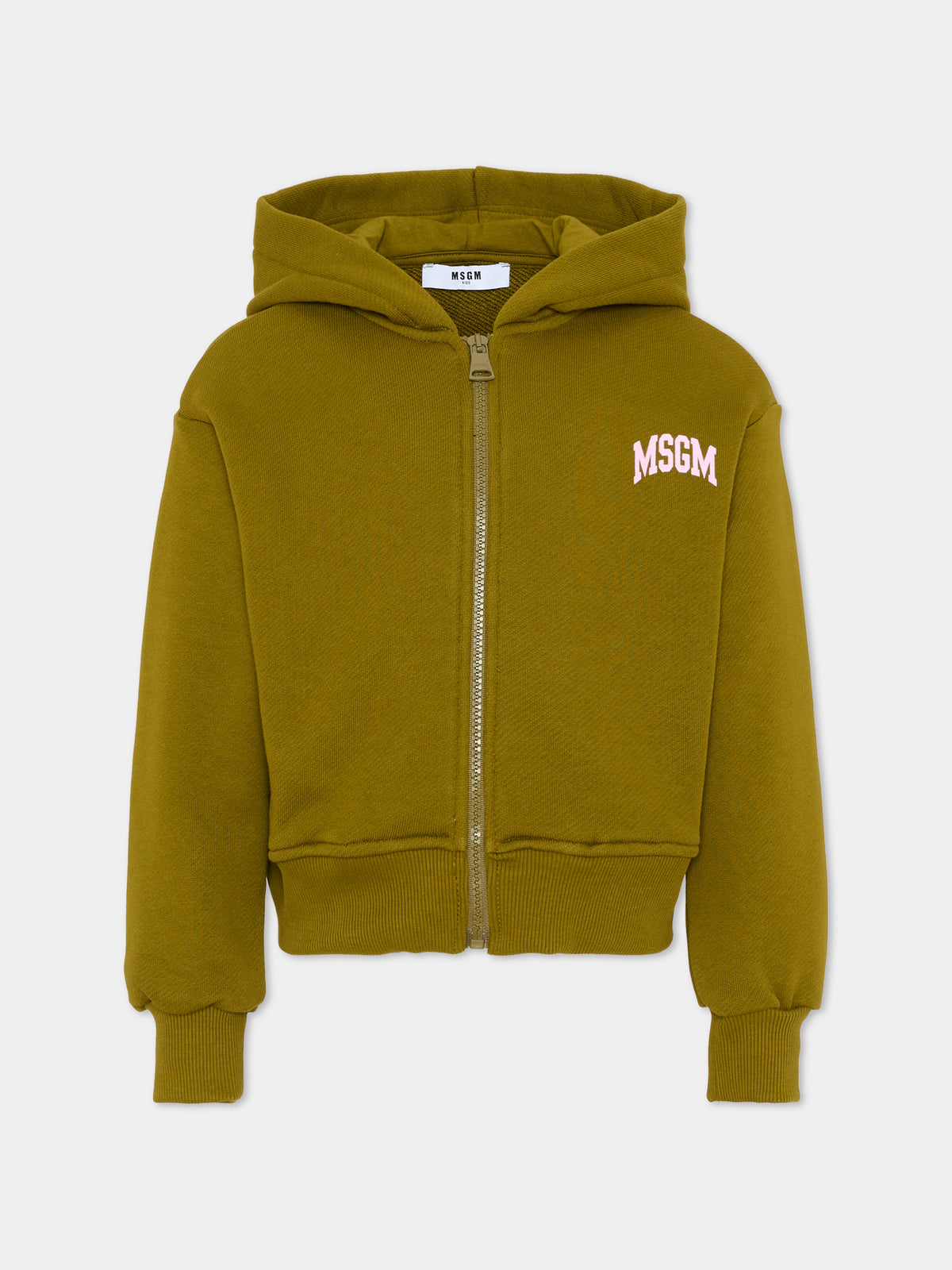 Felpa verde per bambina con logo,Msgm Kids,F6MSJGZH032 MS089