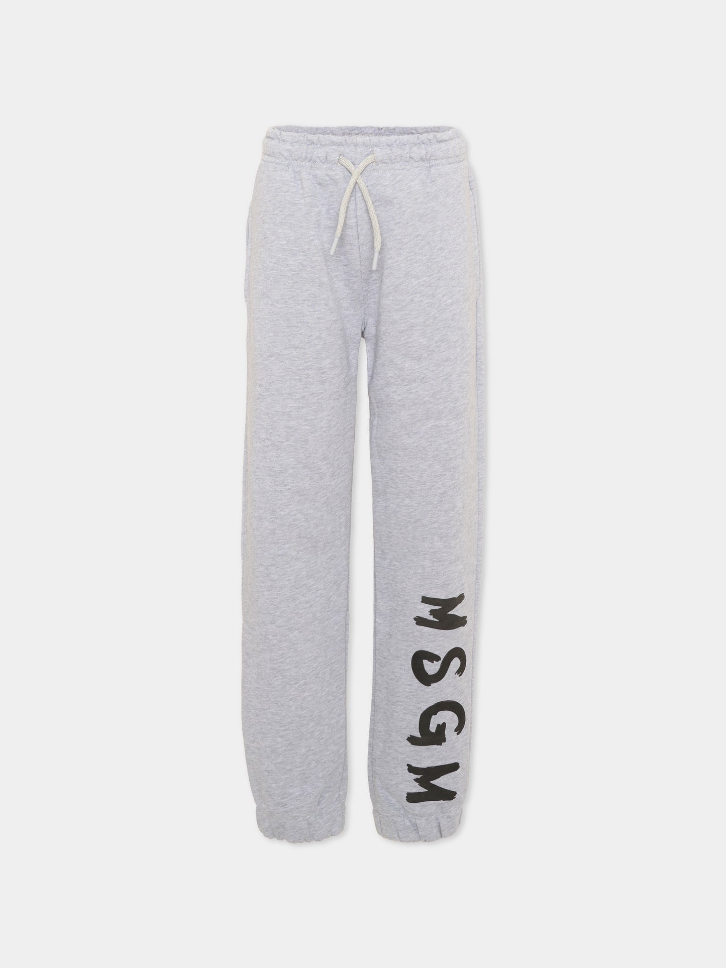 Pantaloni sportivi grigi per bambini con logo,Msgm Kids,F6MSJUFP013 271