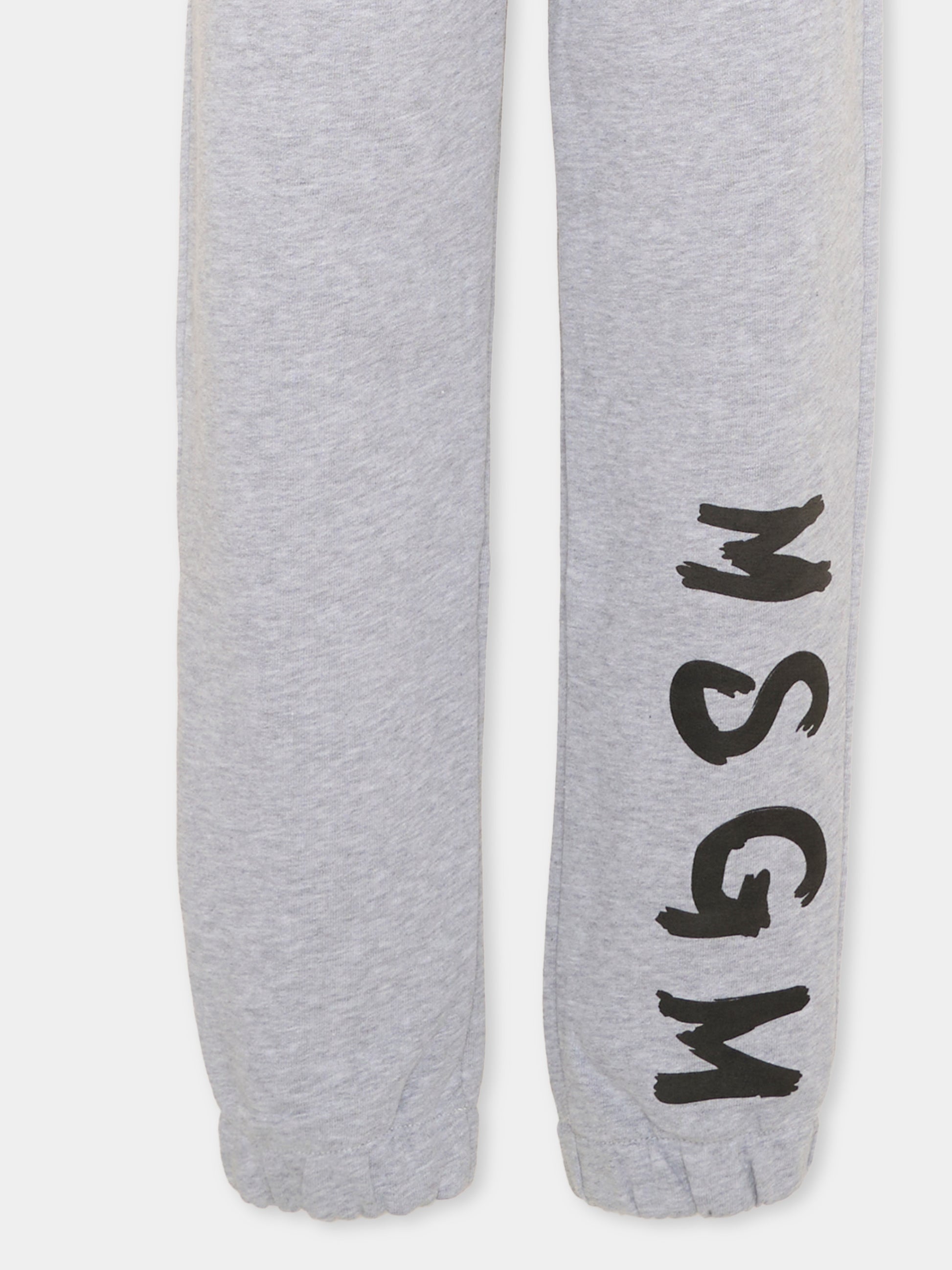 Pantaloni sportivi grigi per bambini con logo,Msgm Kids,F6MSJUFP013 271