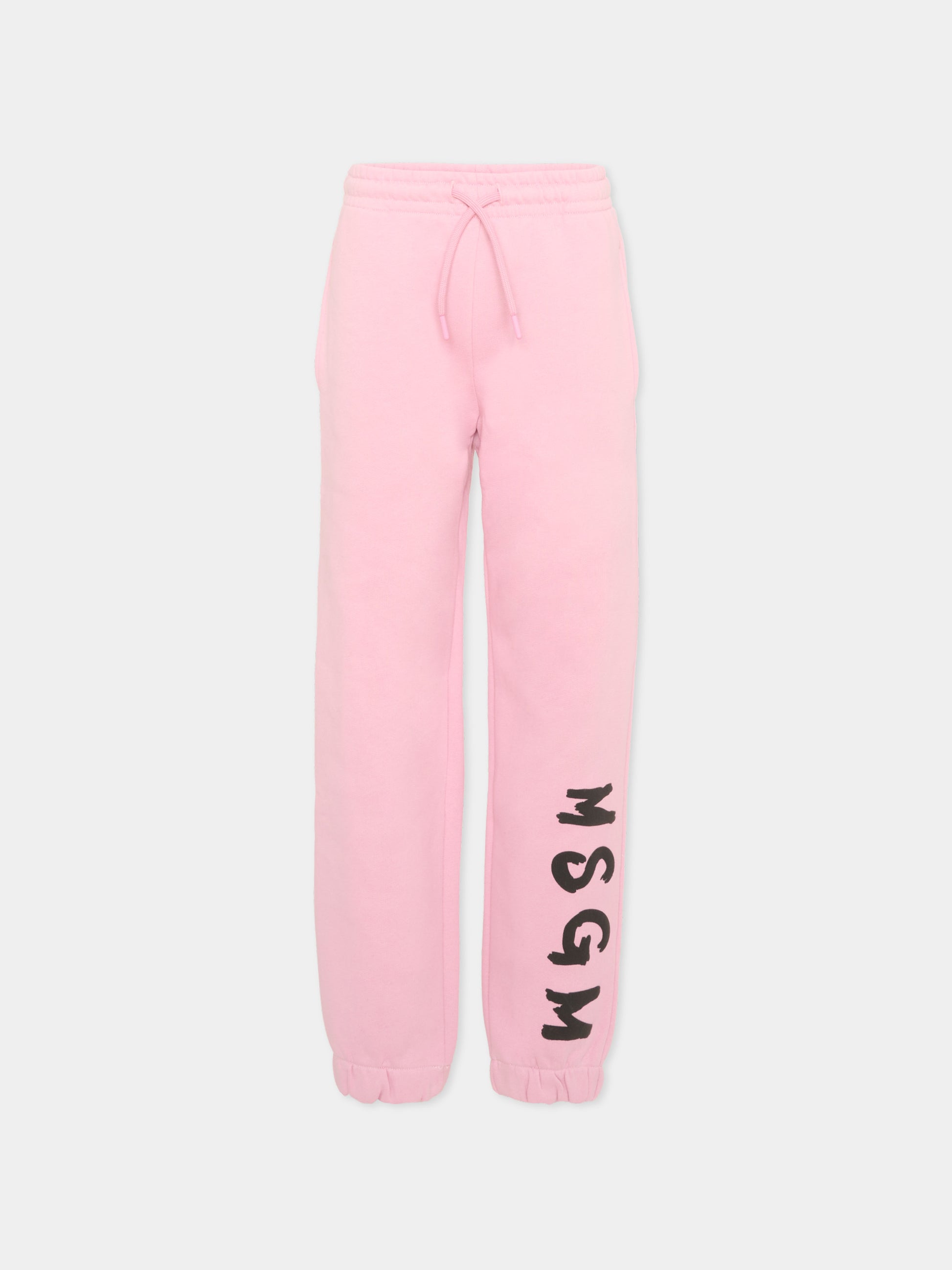 Pantaloni sportivi rosa per bambina con logo,Msgm Kids,F6MSJUFP013 MS090