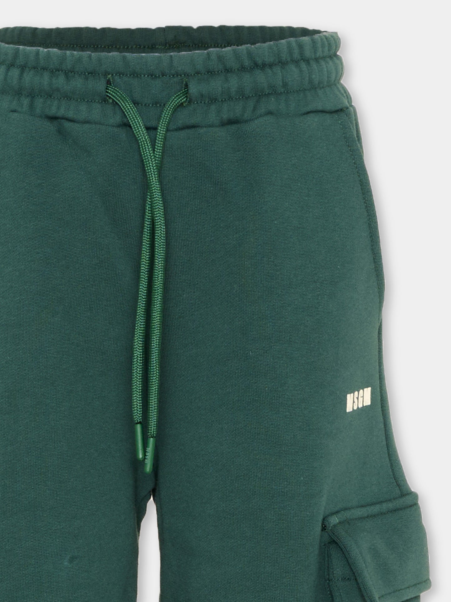 Pantalone verde per bambino con logo,Msgm Kids,F6MSJUFP036 MS095