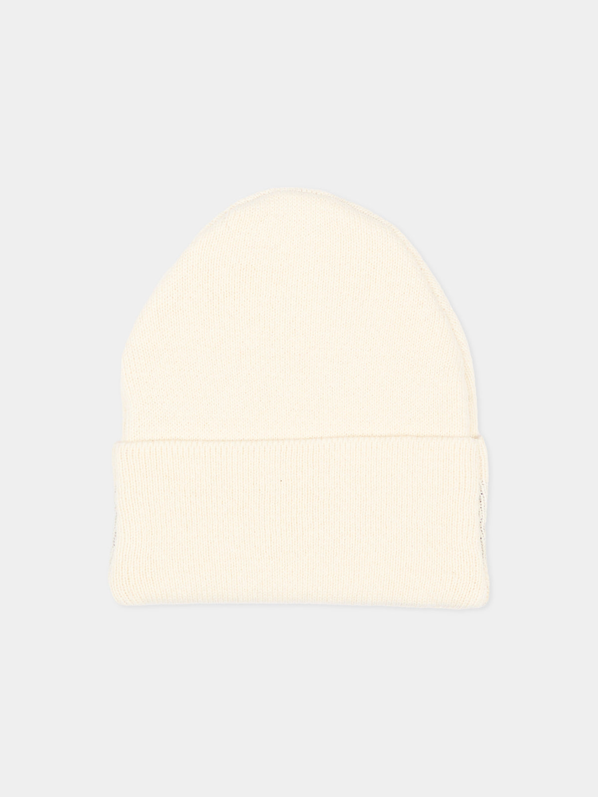 Berretto avorio per bambini con logo,Msgm Kids,F6MSJUHT029 013