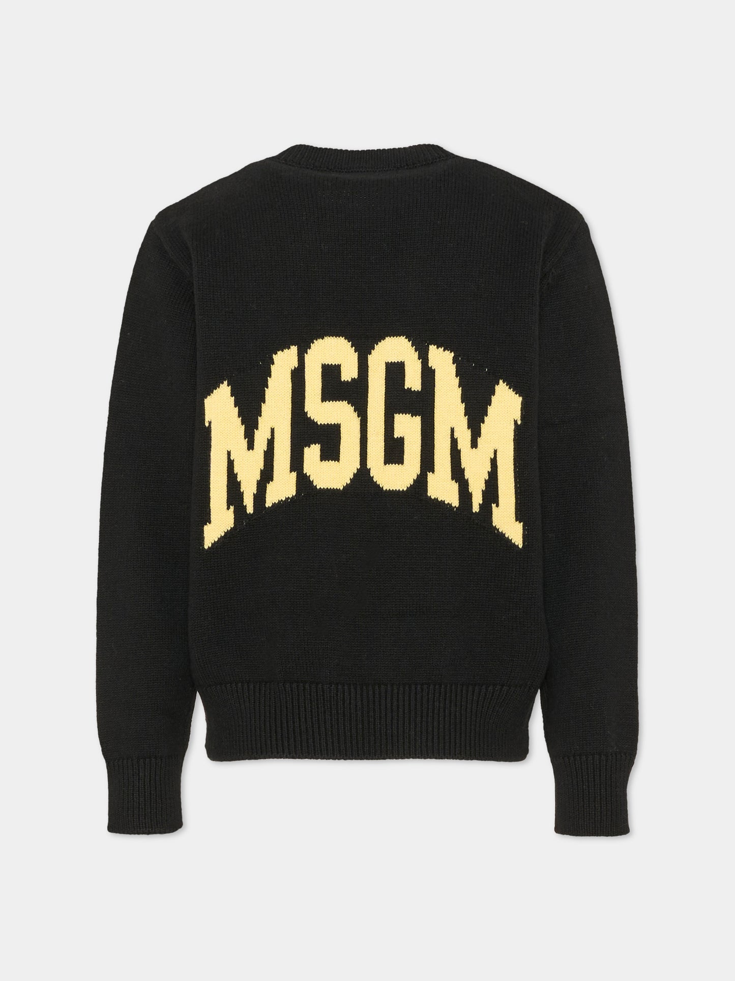 Maglione nero per bambino con logo,Msgm Kids,F6MSJUJP028 110