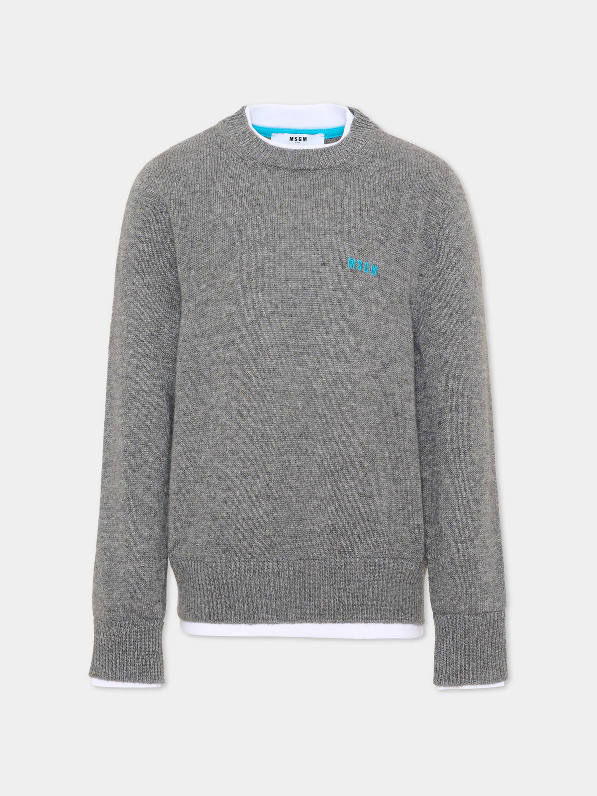 Maglione grigio per bambino con scritta