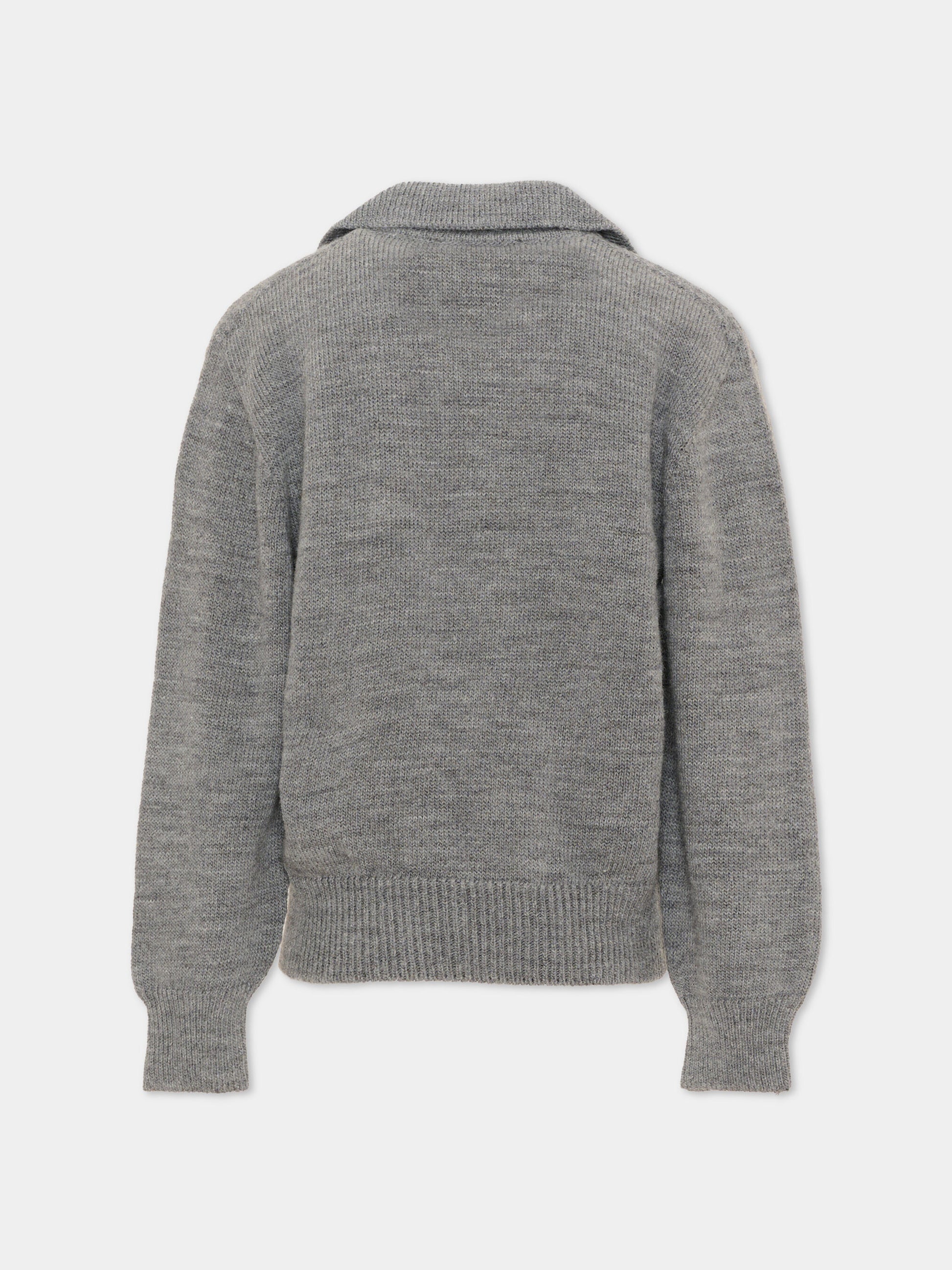 Maglione grigio per bambini con logo,Msgm Kids,F6MSJUJP326 271