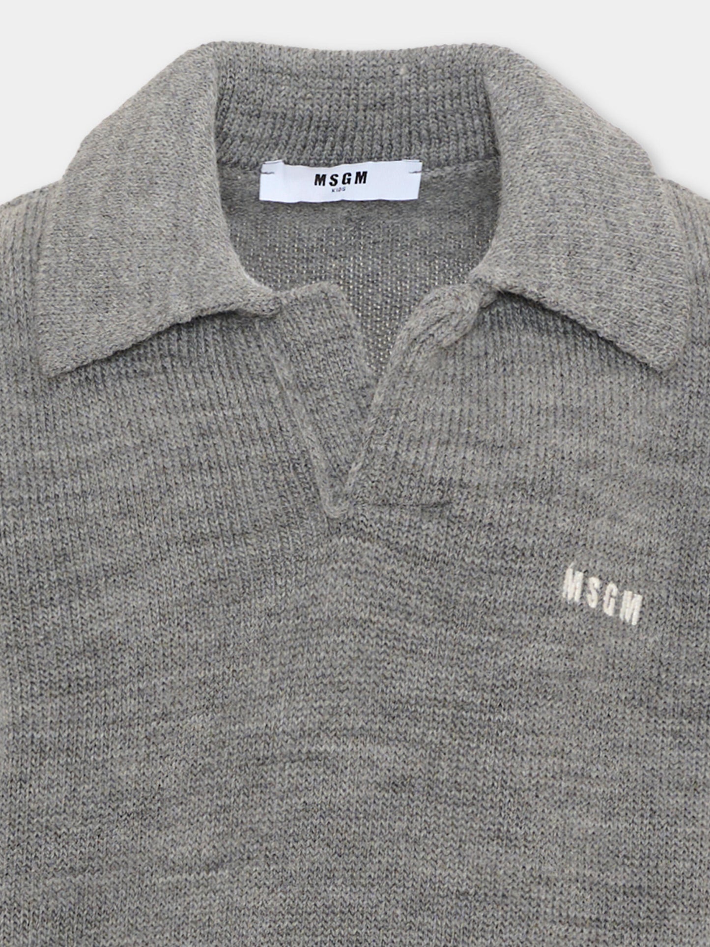 Maglione grigio per bambini con logo,Msgm Kids,F6MSJUJP326 271