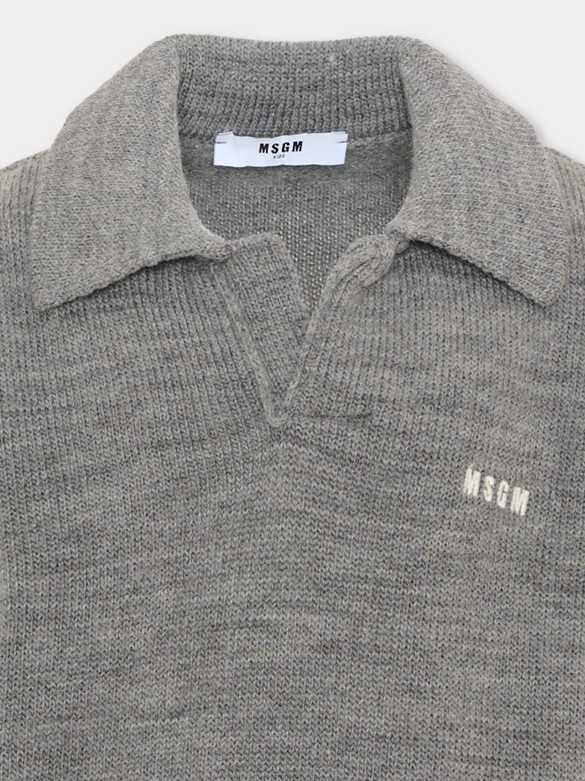 Maglione grigio per bambini con logo,Msgm Kids,F6MSJUJP326 271
