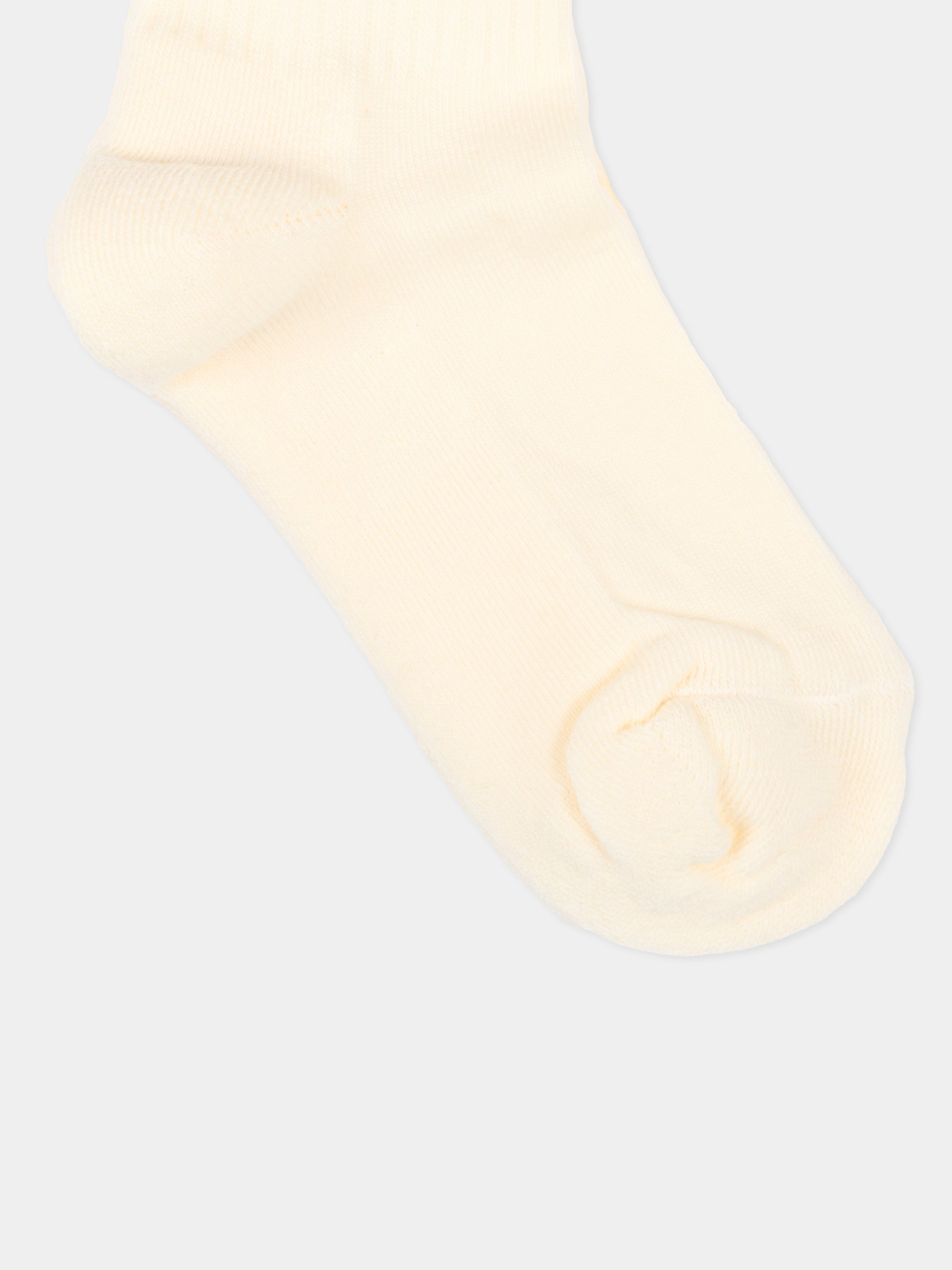 Calza spugna avorio per bambini con logo,Msgm Kids,F6MSJUSO297 013
