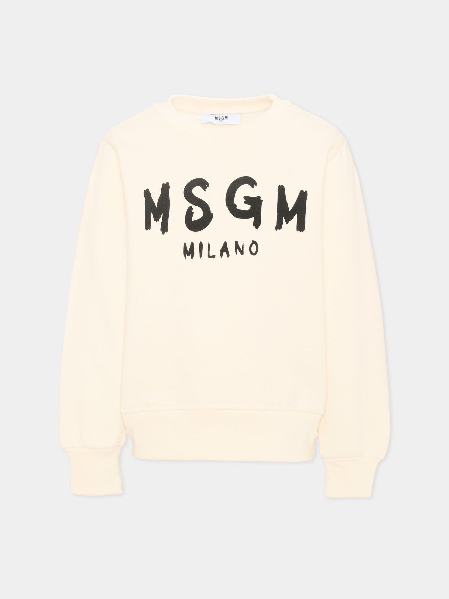 Felpa avorio per bambini con logo,Msgm Kids,F6MSJUSW009 013
