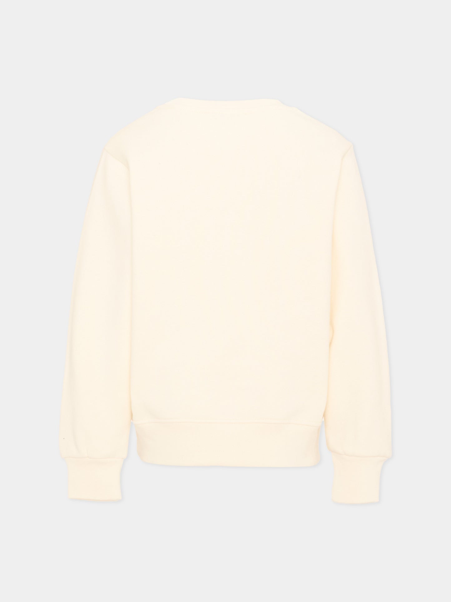 Felpa avorio per bambini con logo,Msgm Kids,F6MSJUSW009 013