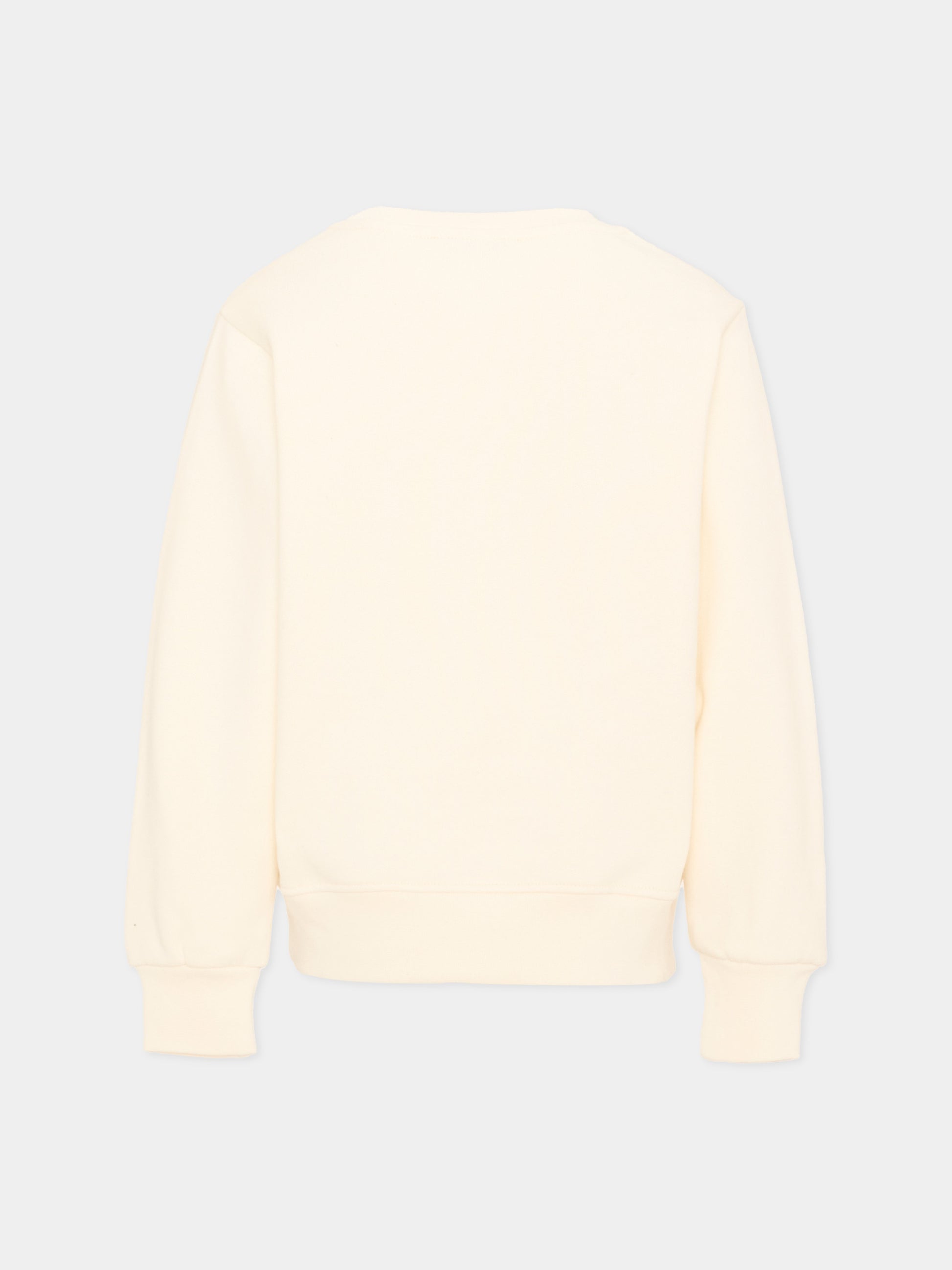 Felpa avorio per bambini con logo,Msgm Kids,F6MSJUSW009 013