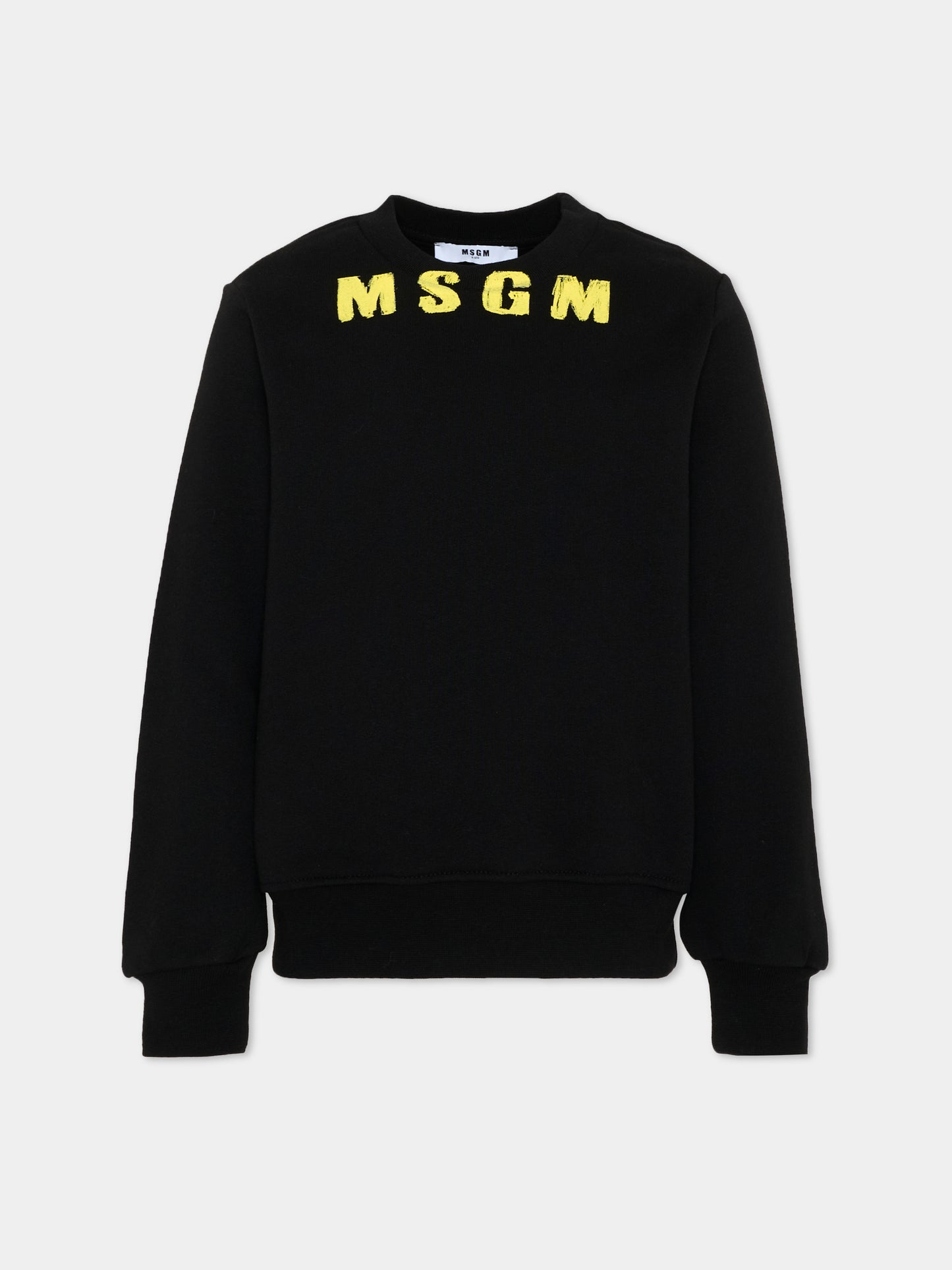 Felpa nera per bambino con logo,Msgm Kids,F6MSJUSW015 110