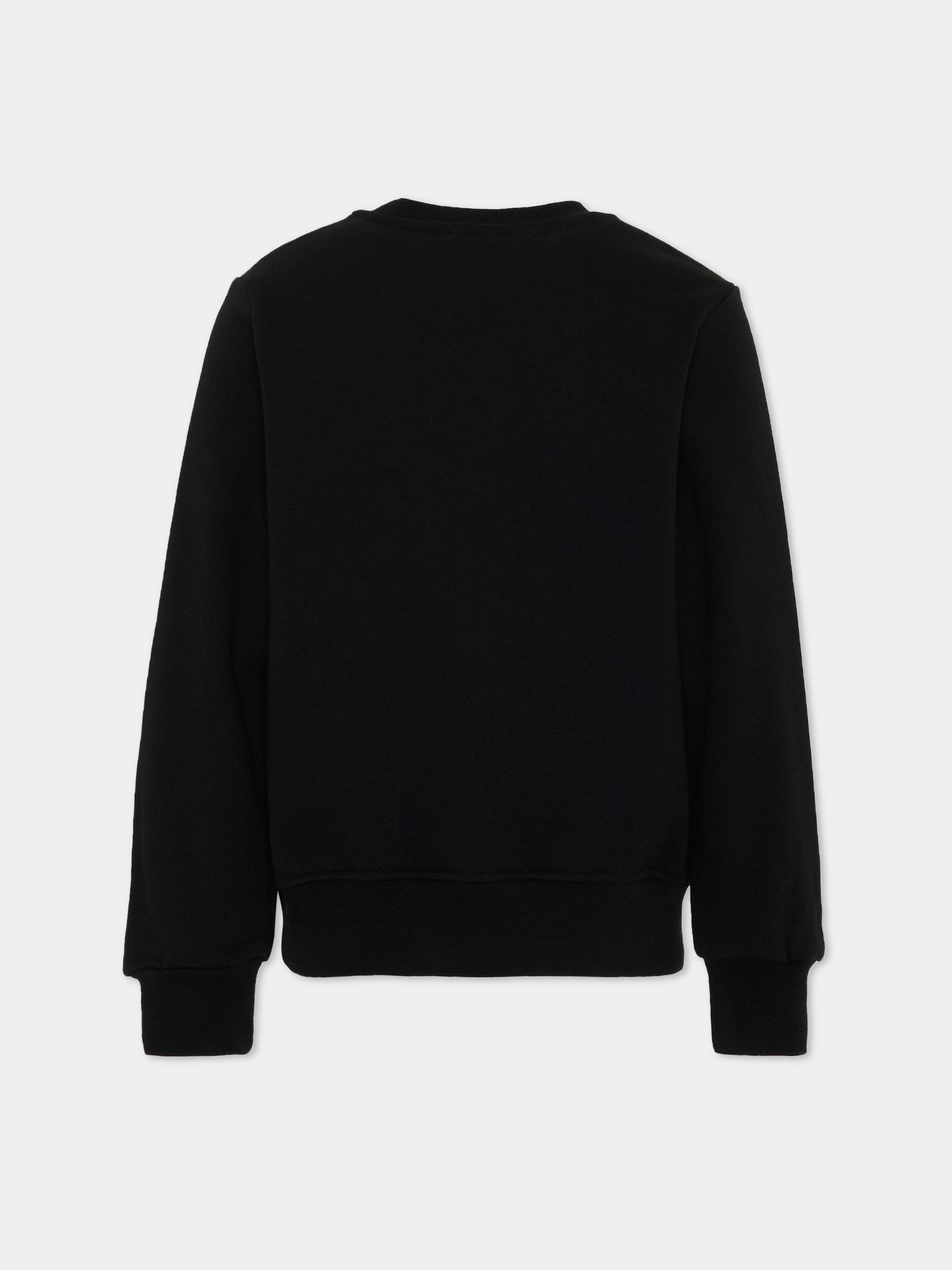 Felpa nera per bambino con logo,Msgm Kids,F6MSJUSW015 110