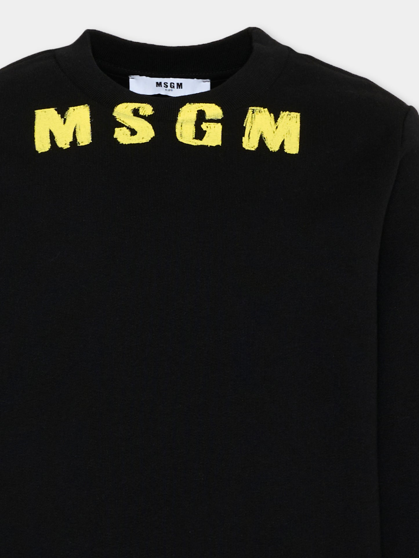 Felpa nera per bambino con logo,Msgm Kids,F6MSJUSW015 110