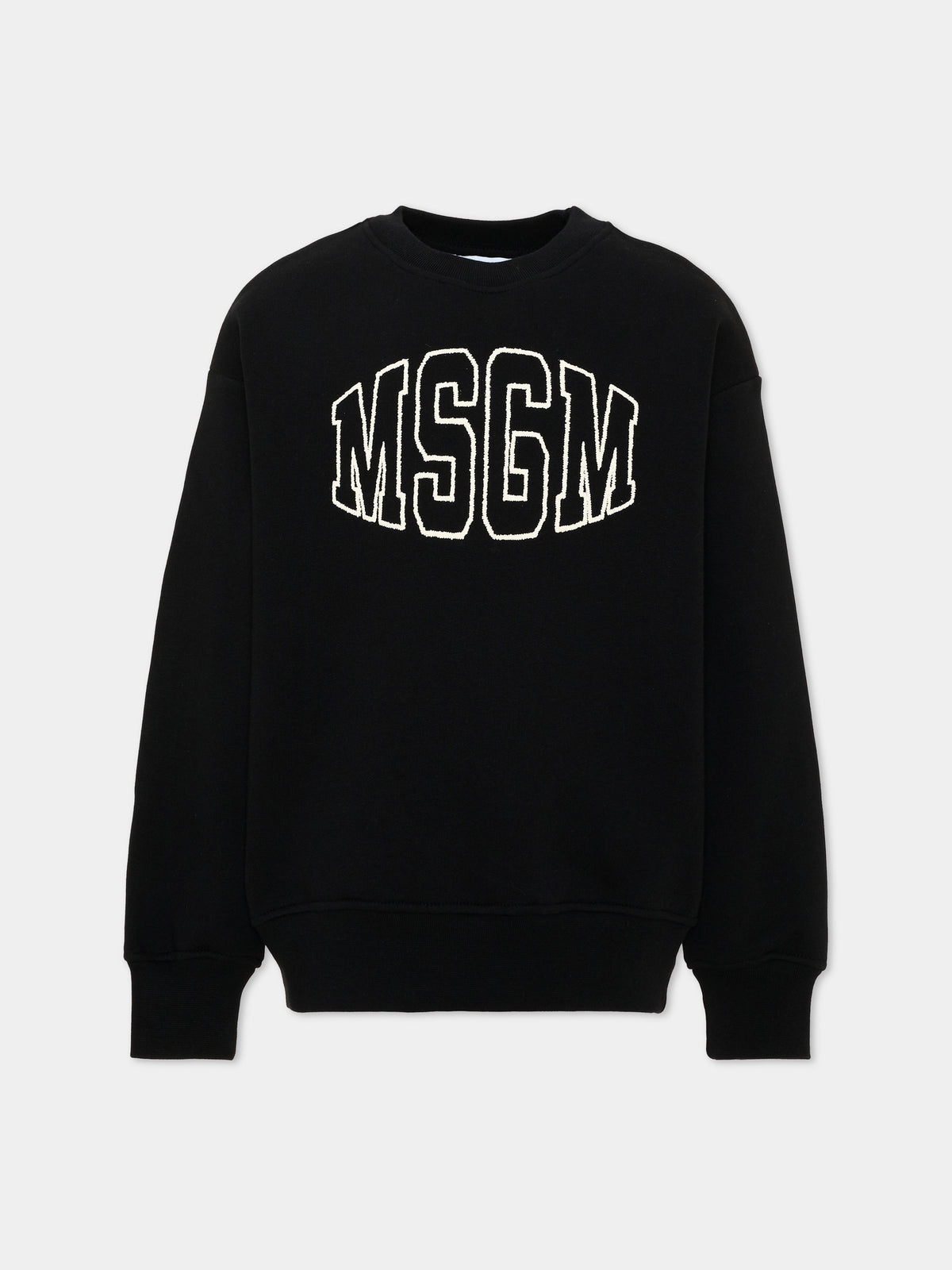 Felpa nera per bambini con logo,Msgm Kids,F6MSJUSW039 110
