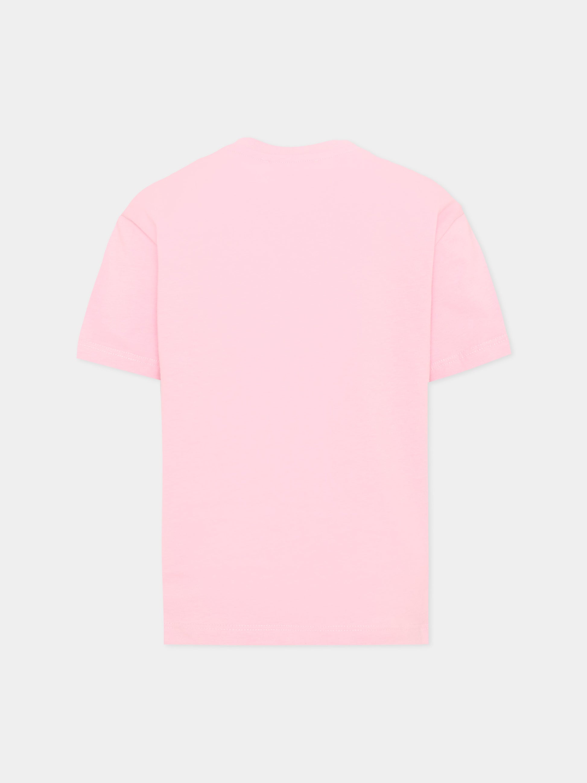T-Shirt rosa per bambina con logo,Msgm Kids,F6MSJUTH010 MS090