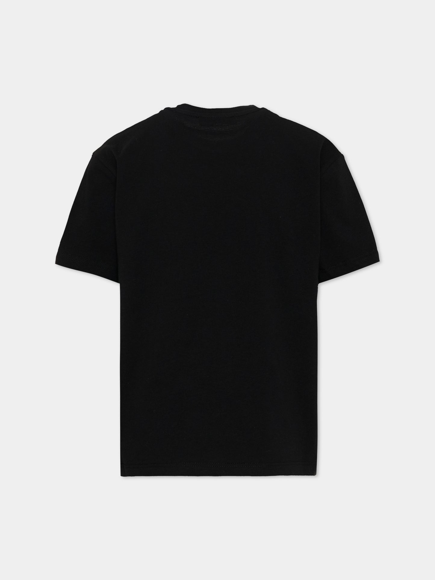 T-Shirt nera per bambina con logo,Msgm Kids,F6MSJUTH010 MS092