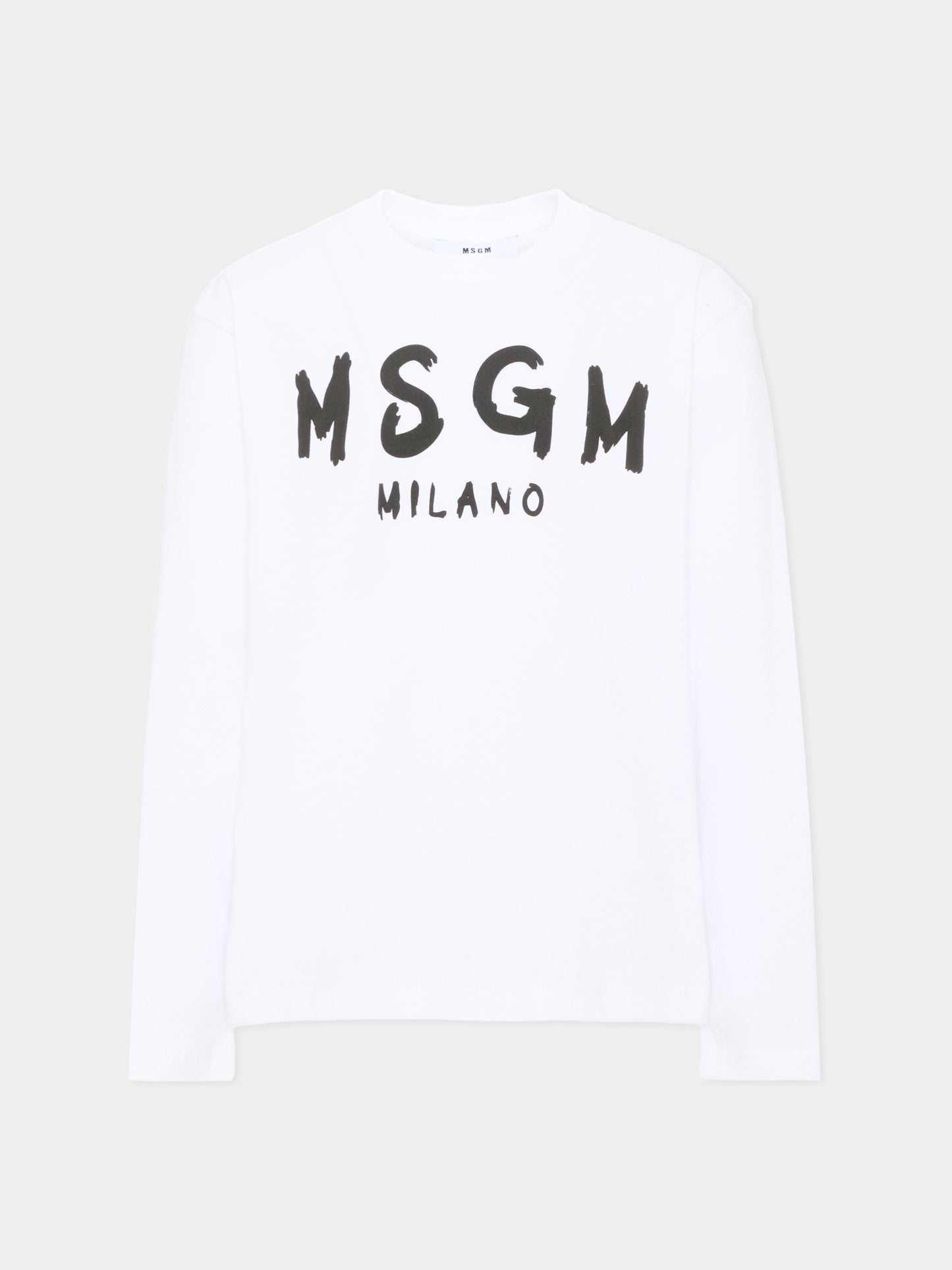 T-shirt bianca per bambini con logo,Msgm Kids,F6MSJUTH012 001