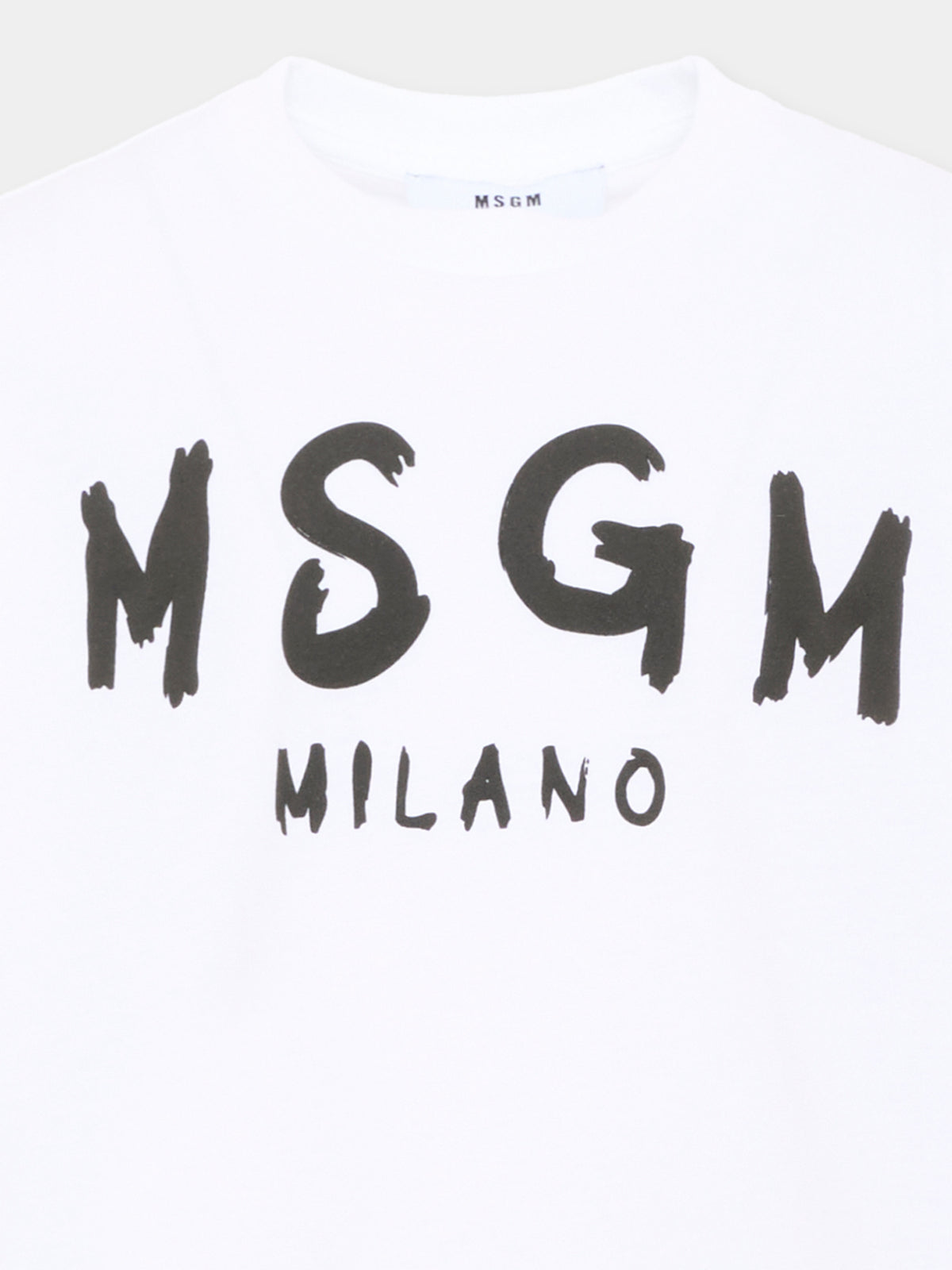 T-shirt bianca per bambini con logo,Msgm Kids,F6MSJUTH012 001