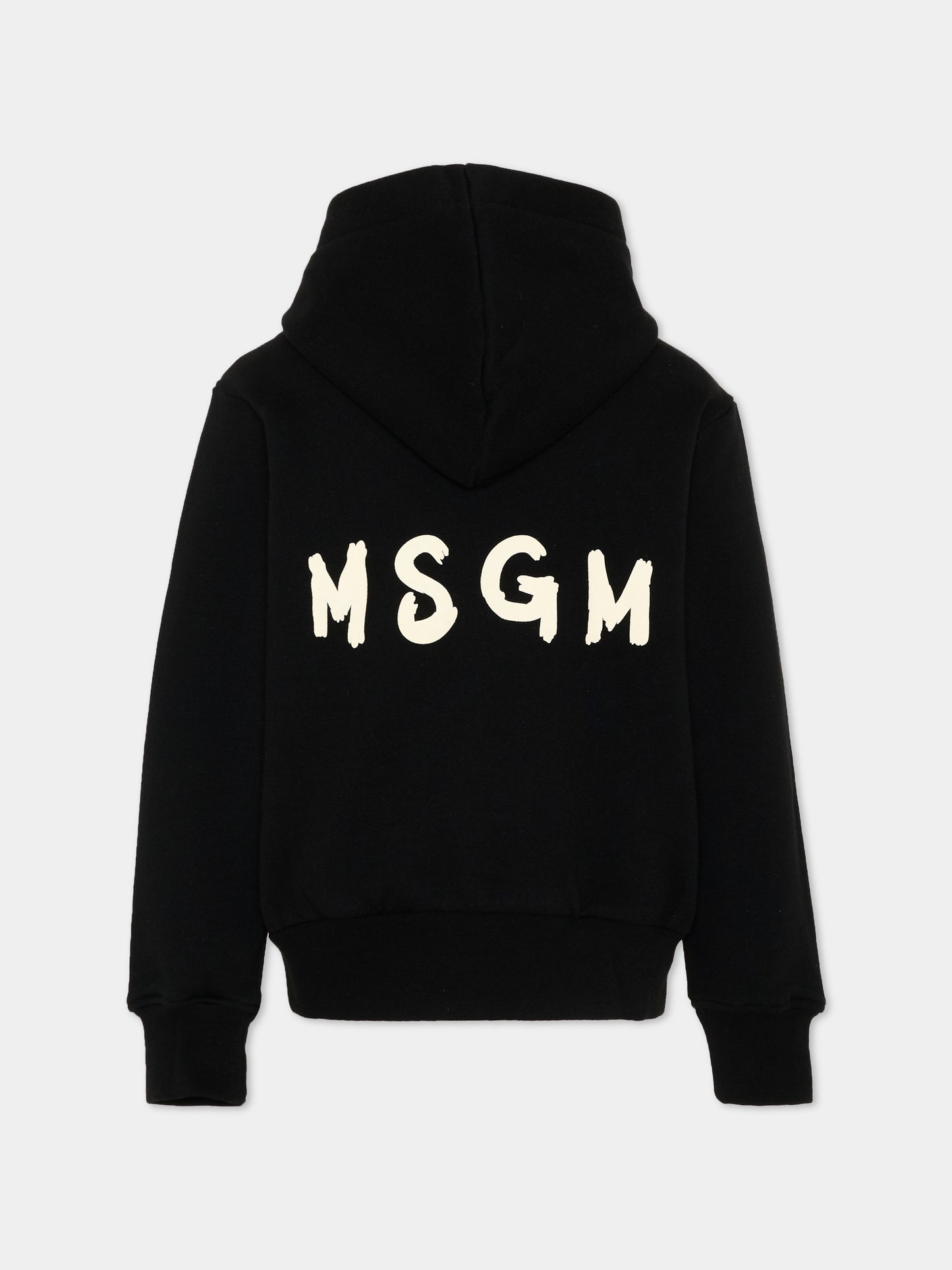 Felpa nera per bambini con logo,Msgm Kids,F6MSJUZH008 110