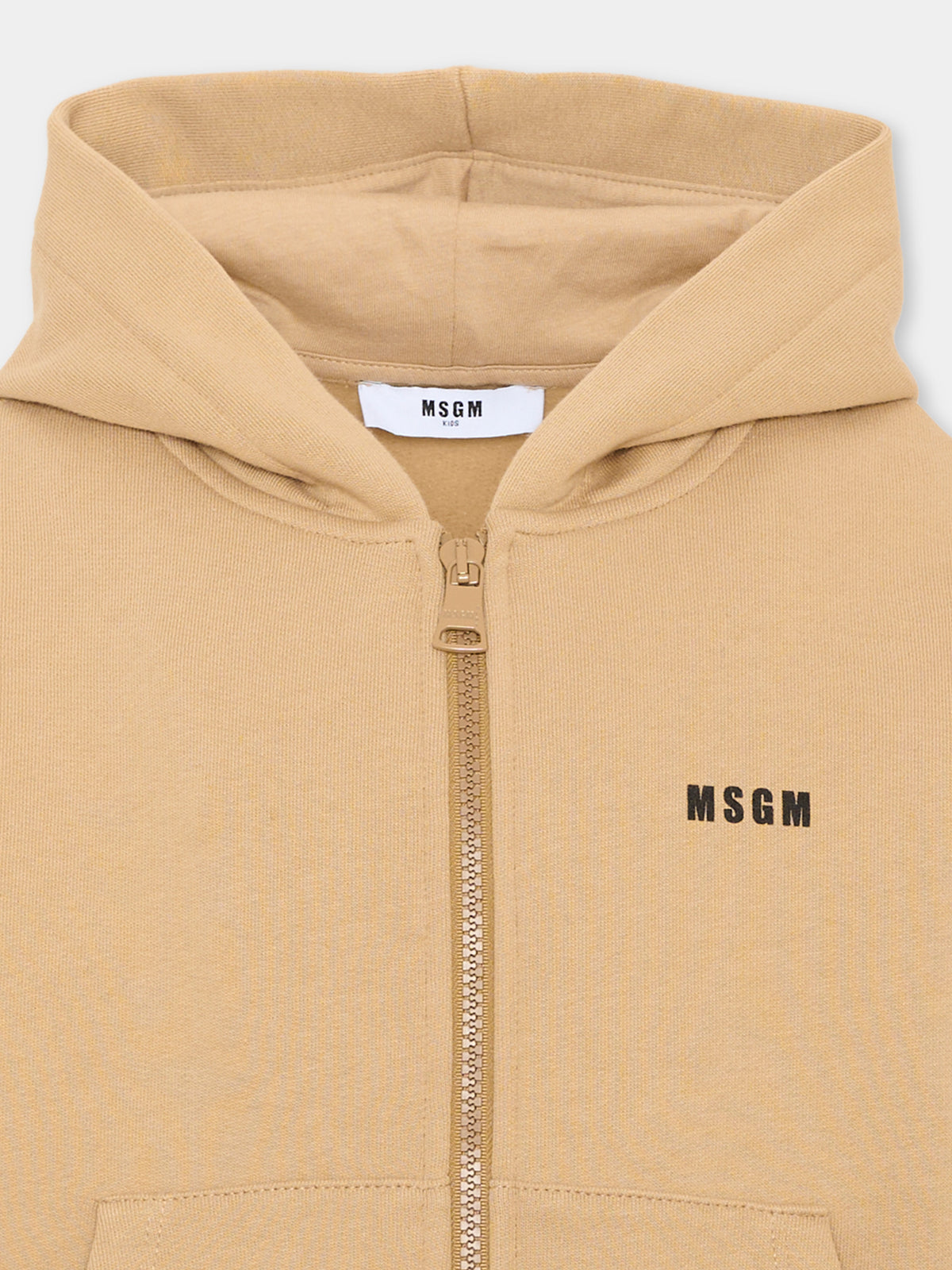 Felpa beige per bambini con logo,Msgm Kids,F6MSJUZH035 MS030