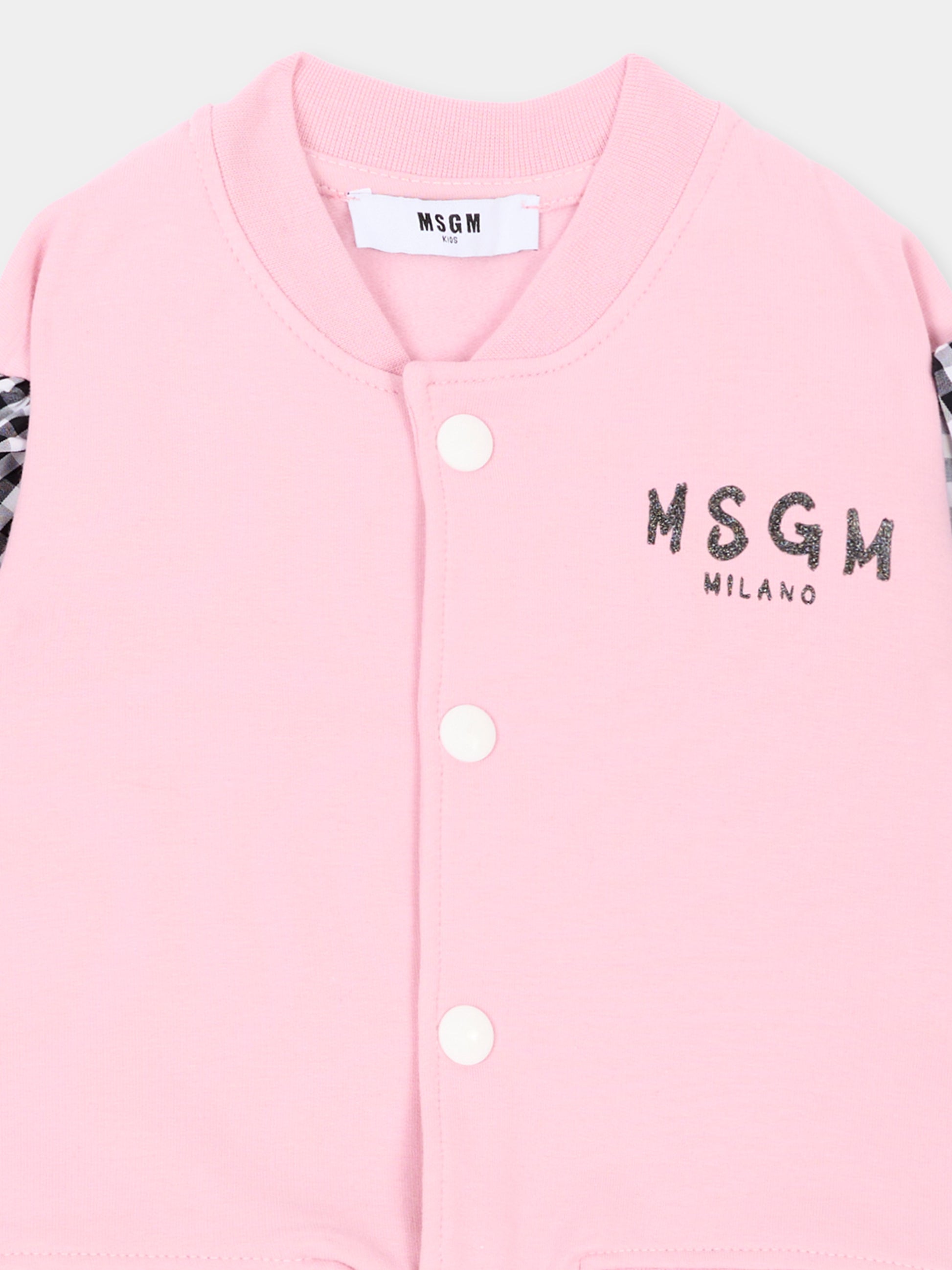 Completo sportivo lungo rosa con logo,Msgm Kids,F6MSNGBS368 MS090