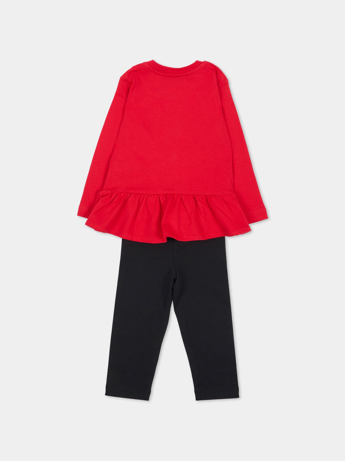 Completo sportivo lungo rosso per neonata con logo,Msgm Kids,F6MSNGTL328 MS099