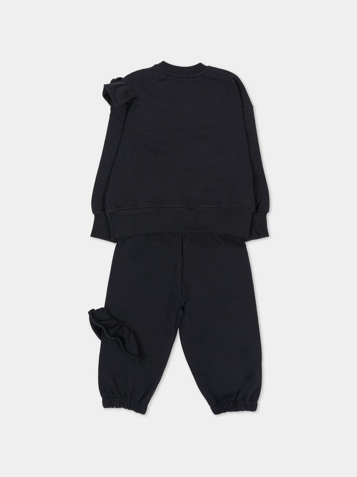 Completo sportivo lungo nero per neonata con logo,Msgm Kids,F6MSNGTP333 110