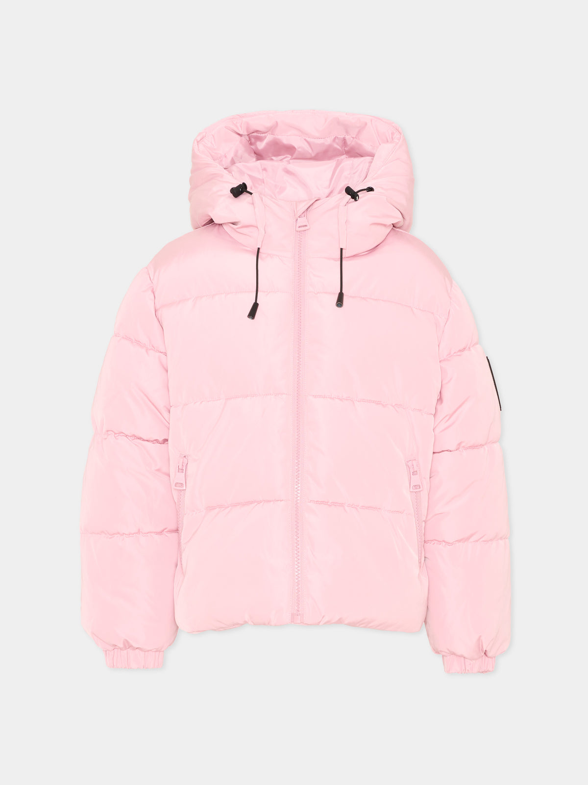 Piumino rosa per bambina con cappuccio,Msgm Kids,F6MSJUPF003 MS090