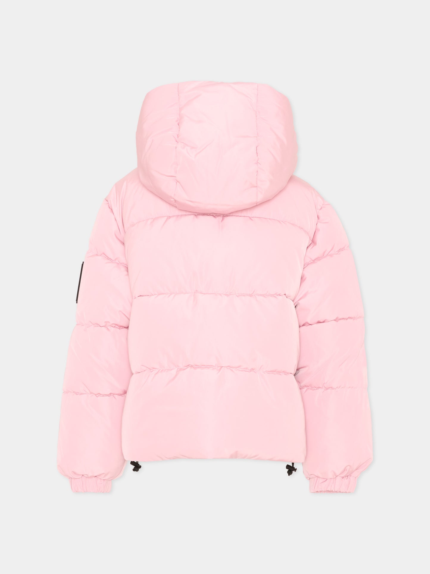 Piumino rosa per bambina con cappuccio,Msgm Kids,F6MSJUPF003 MS090