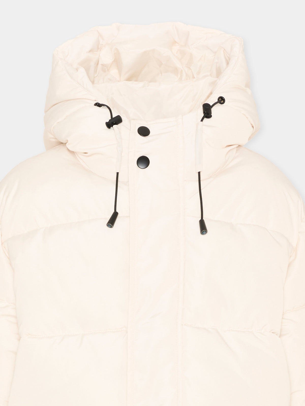 Piumino avorio per bambini con cappuccio,Msgm Kids,F6MSJUPF004 013